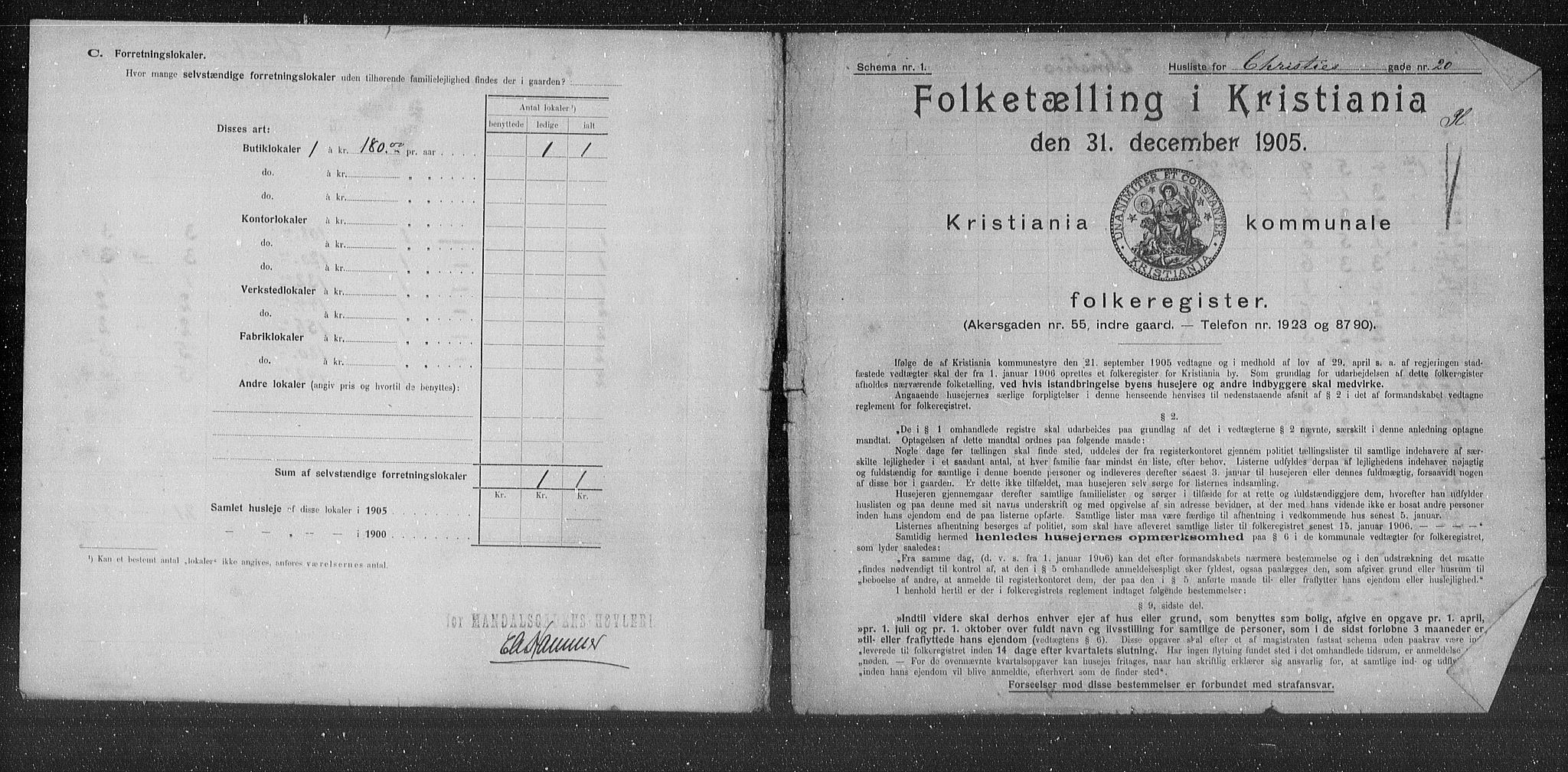 OBA, Kommunal folketelling 31.12.1905 for Kristiania kjøpstad, 1905, s. 6509
