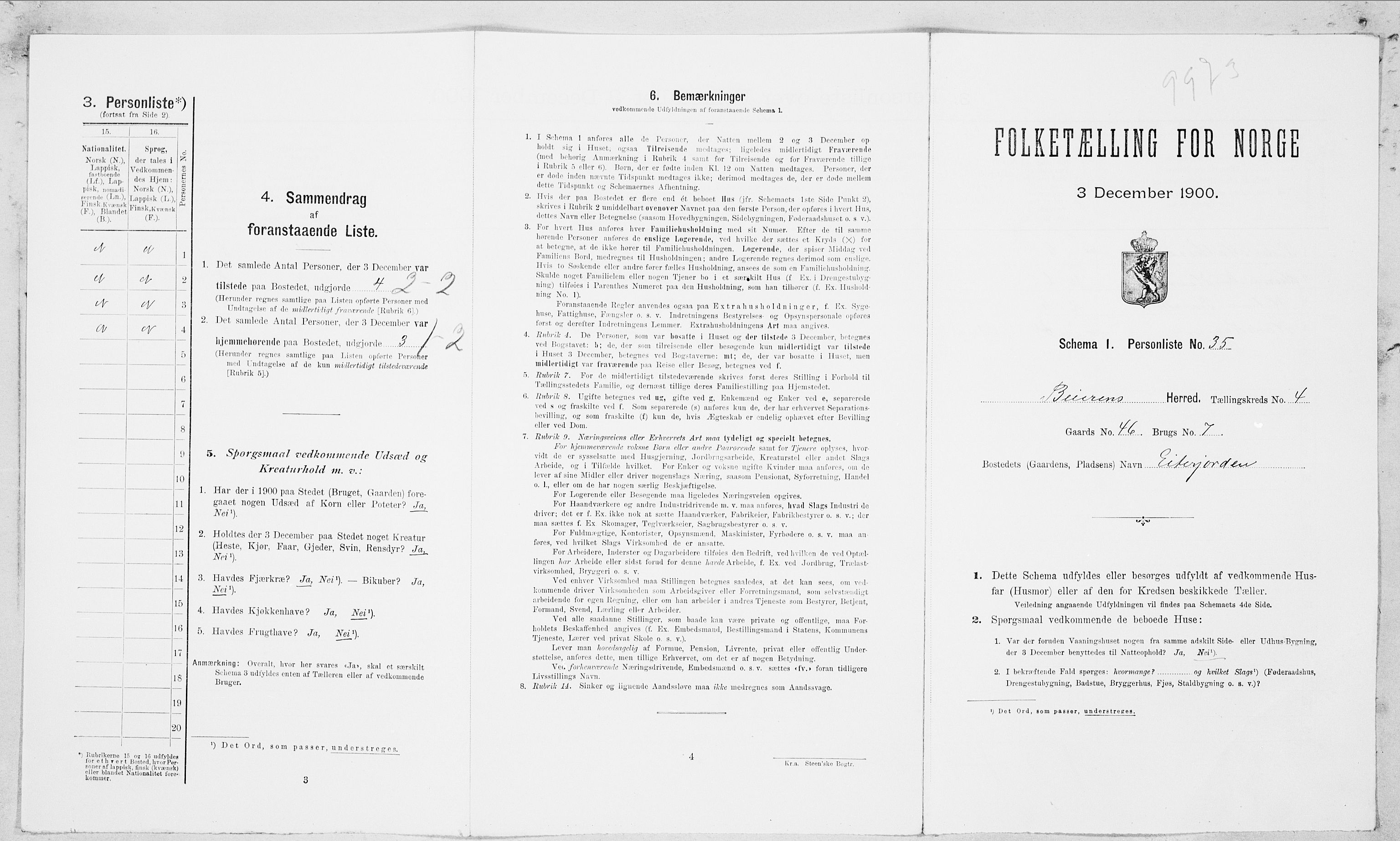 SAT, Folketelling 1900 for 1839 Beiarn herred, 1900, s. 248