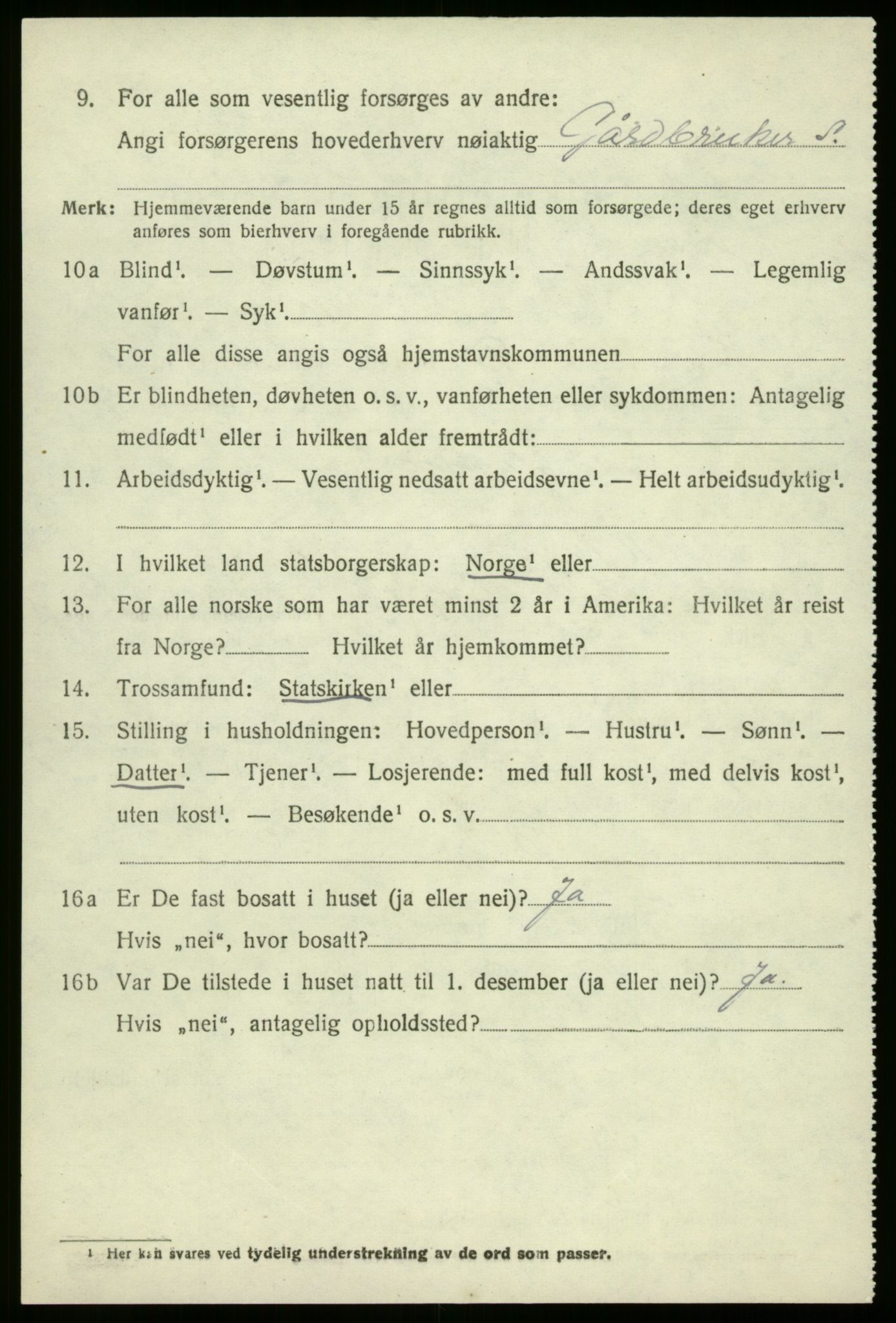SAB, Folketelling 1920 for 1443 Eid herred, 1920, s. 1261