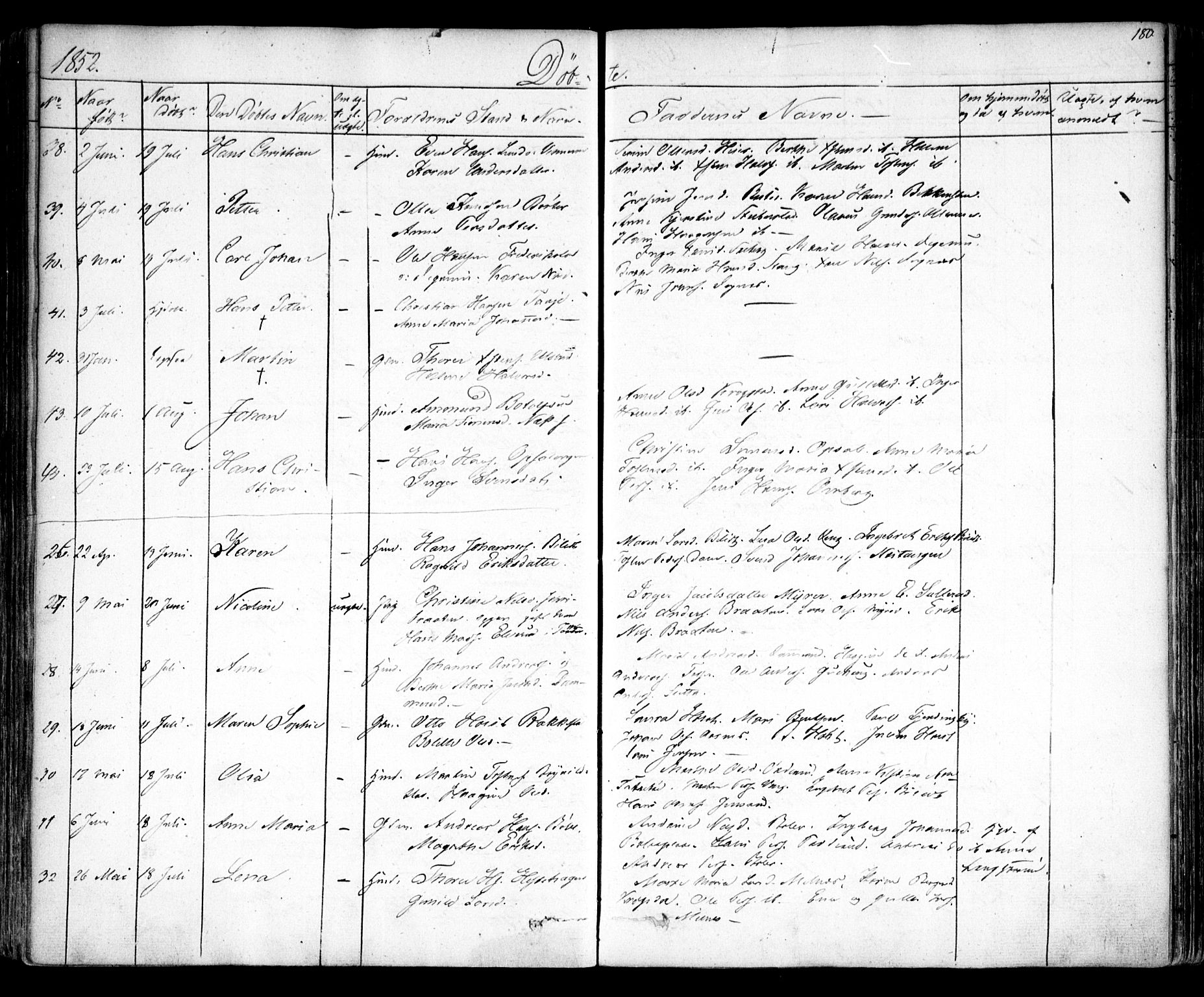 Enebakk prestekontor Kirkebøker, SAO/A-10171c/F/Fa/L0009: Ministerialbok nr. I 9, 1832-1861, s. 180