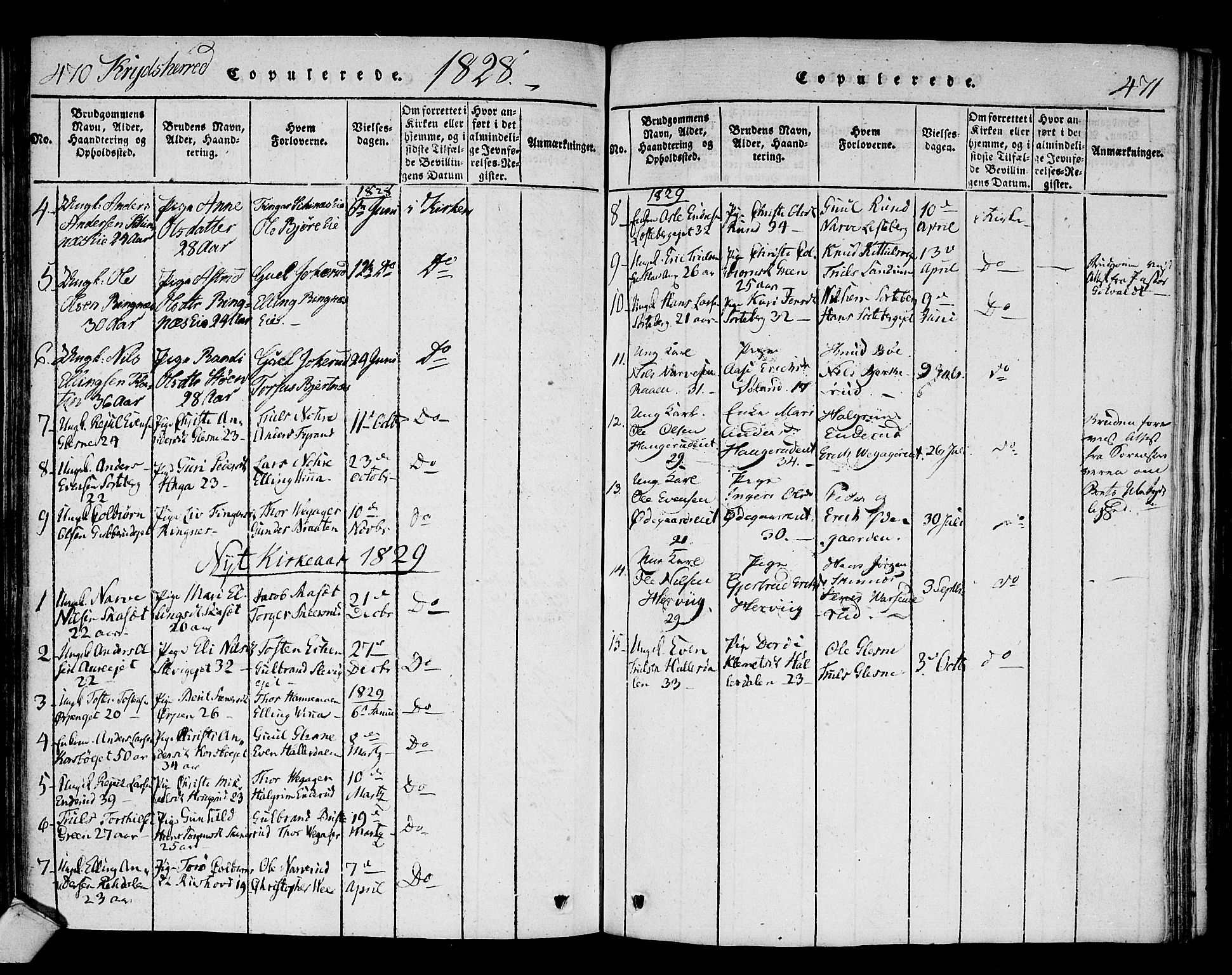 Sigdal kirkebøker, AV/SAKO-A-245/F/Fa/L0005: Ministerialbok nr. I 5 /3, 1815-1829, s. 470-471