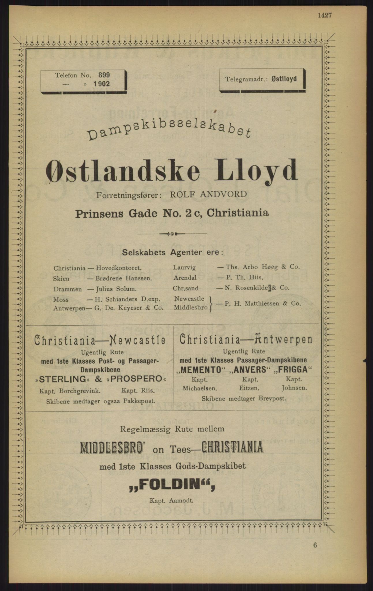 Kristiania/Oslo adressebok, PUBL/-, 1902, s. 1427