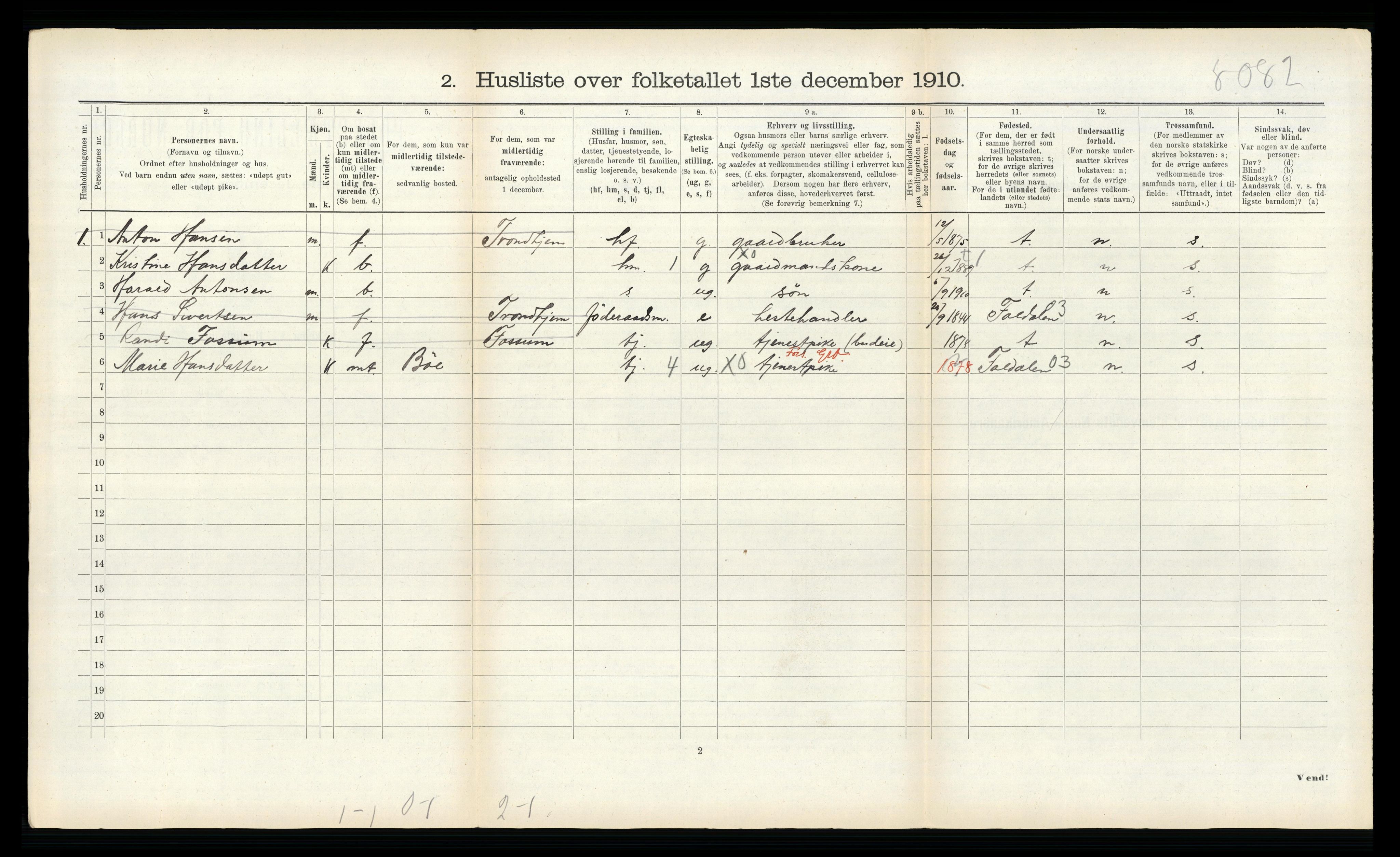 RA, Folketelling 1910 for 1634 Oppdal herred, 1910, s. 570