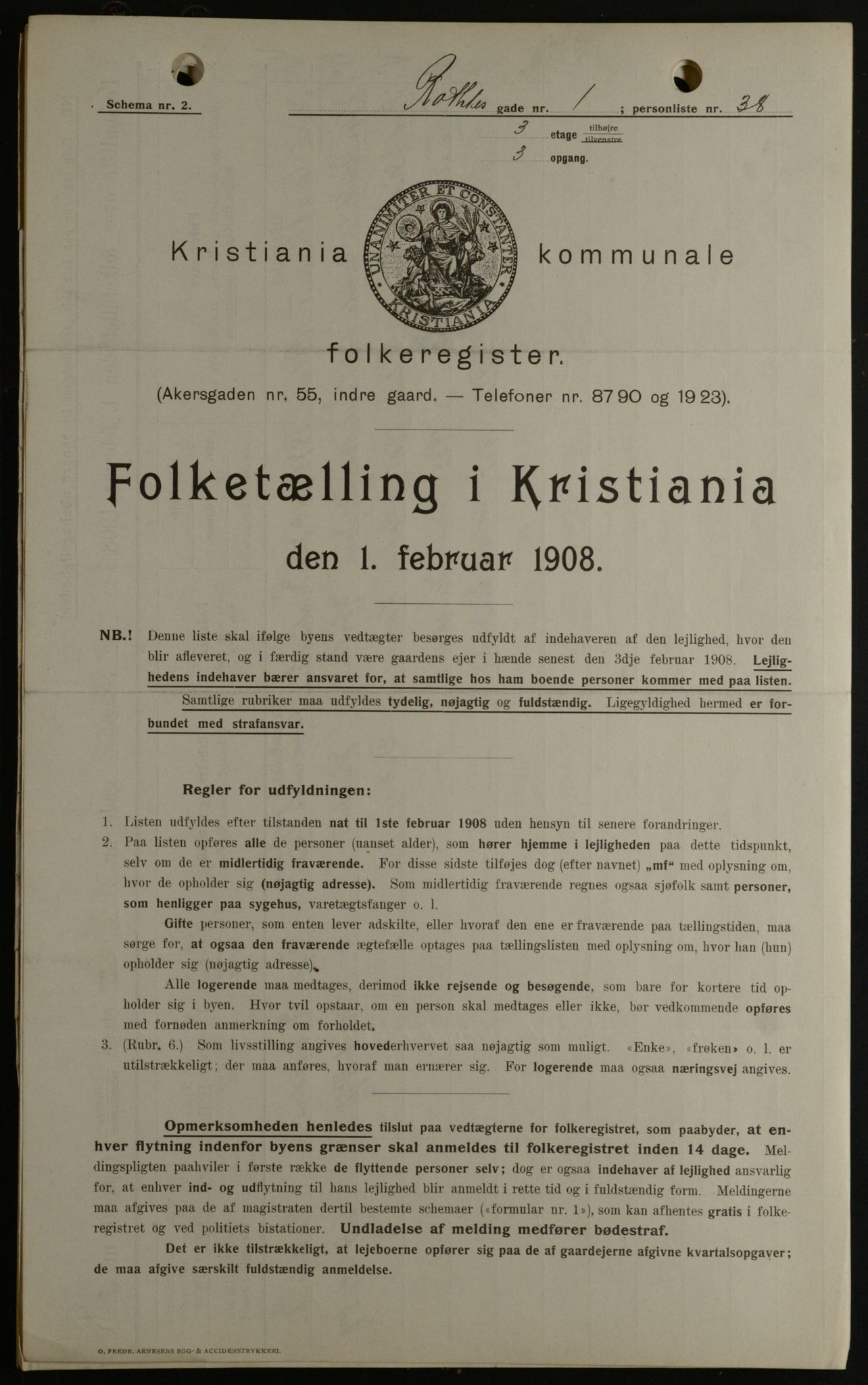 OBA, Kommunal folketelling 1.2.1908 for Kristiania kjøpstad, 1908, s. 73574