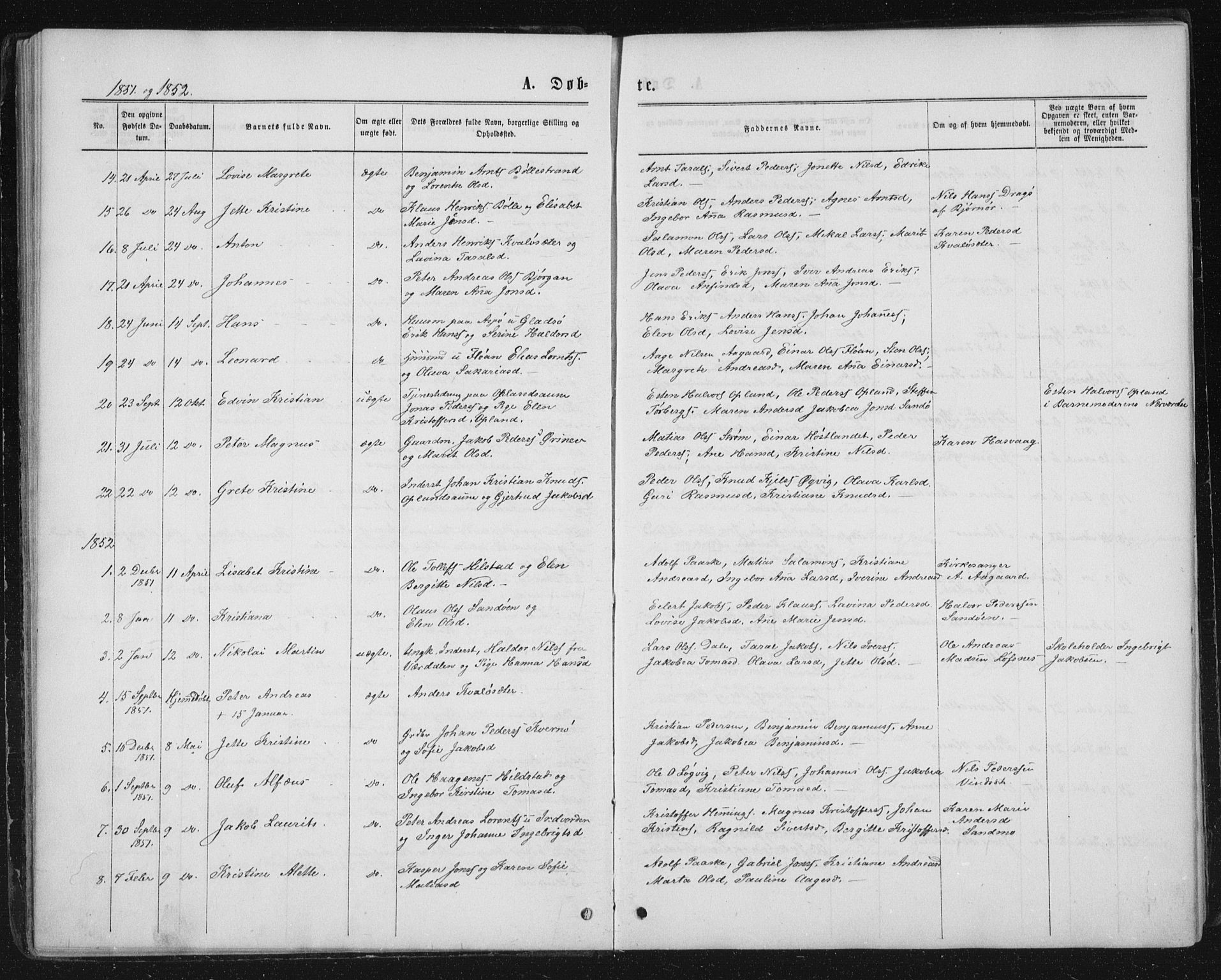 Ministerialprotokoller, klokkerbøker og fødselsregistre - Nord-Trøndelag, SAT/A-1458/771/L0595: Ministerialbok nr. 771A02, 1840-1869