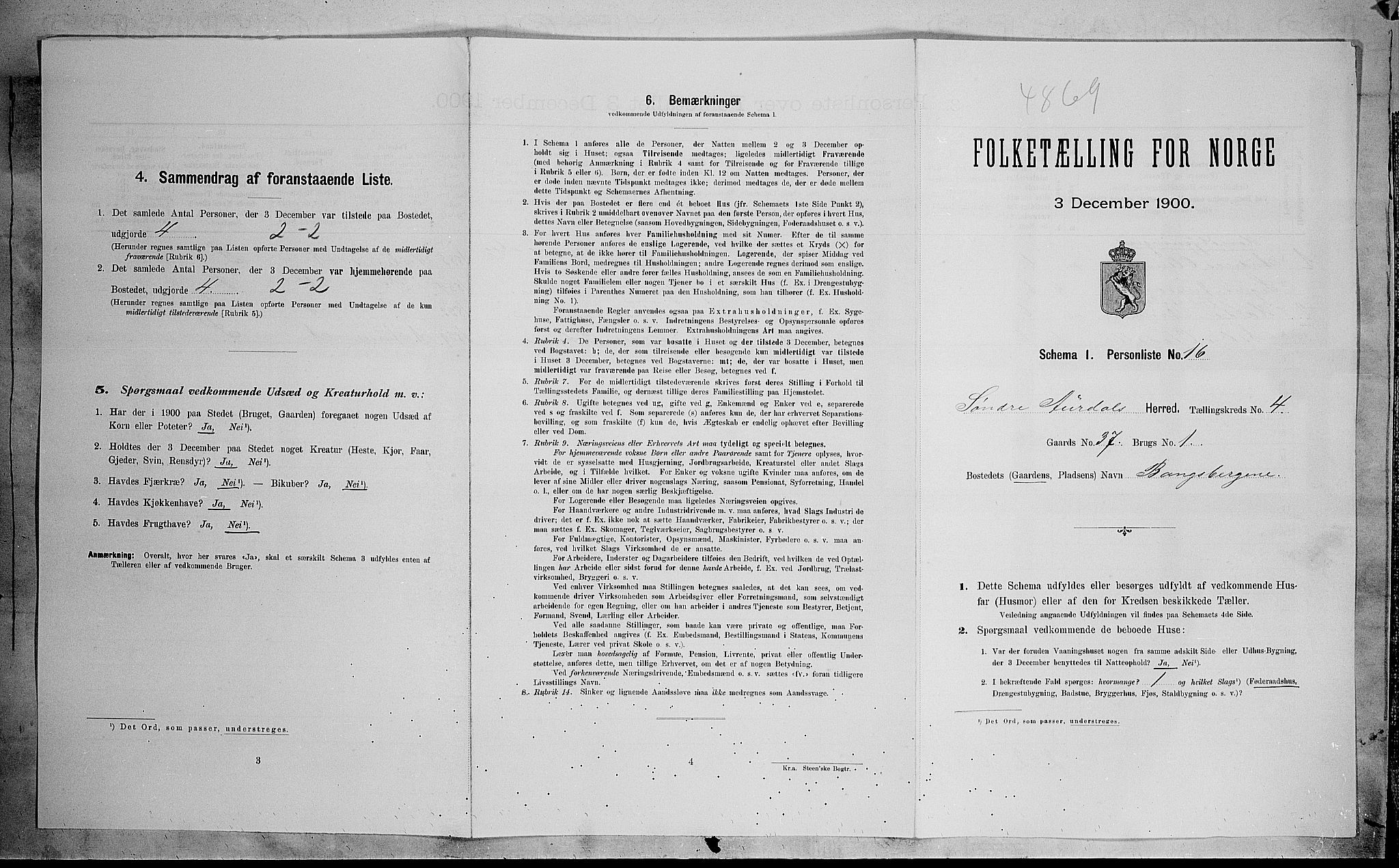 SAH, Folketelling 1900 for 0540 Sør-Aurdal herred, 1900, s. 506