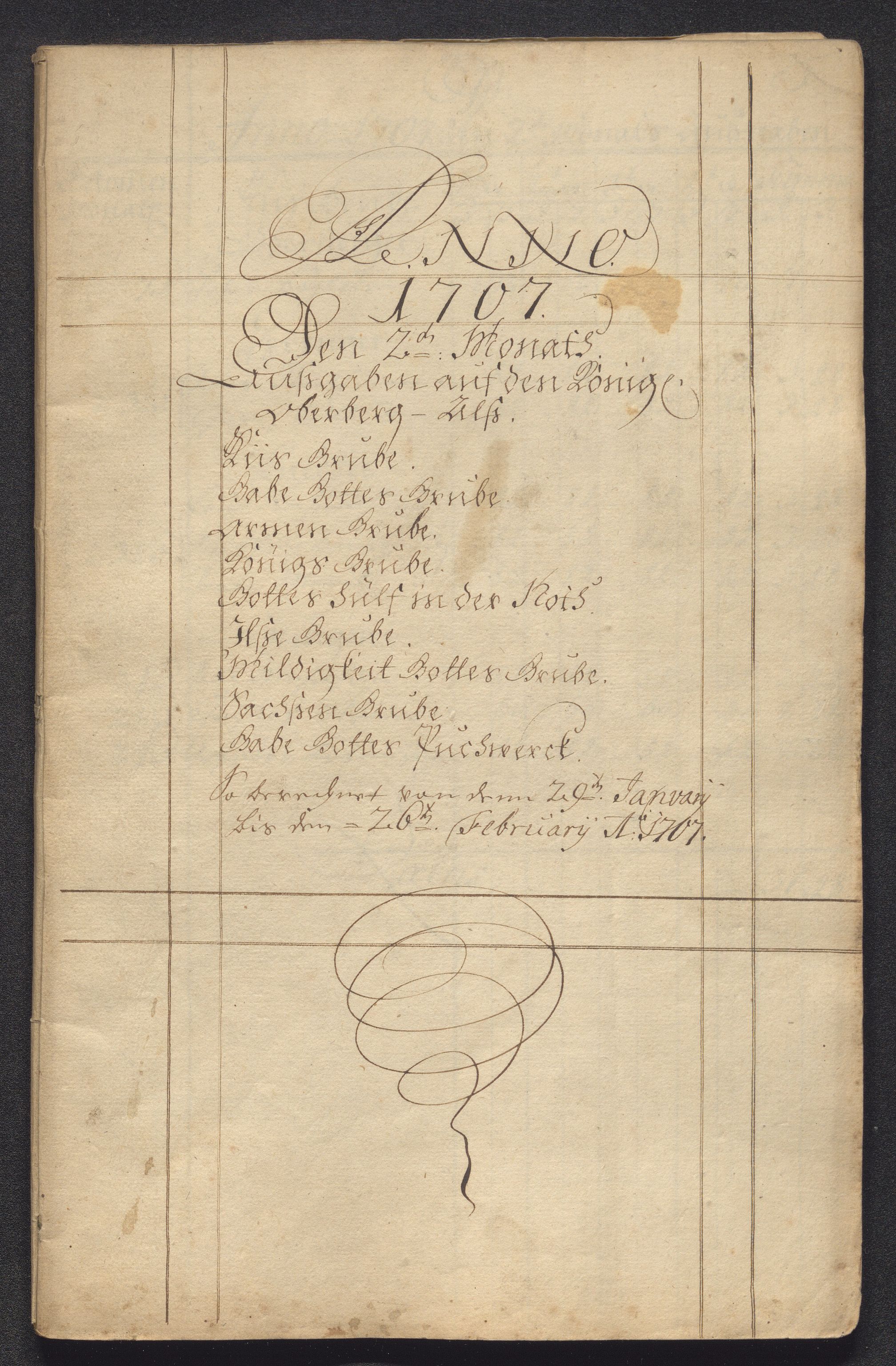 Kongsberg Sølvverk 1623-1816, AV/SAKO-EA-3135/001/D/Dc/Dcd/L0092: Utgiftsregnskap for gruver m.m., 1707, s. 47