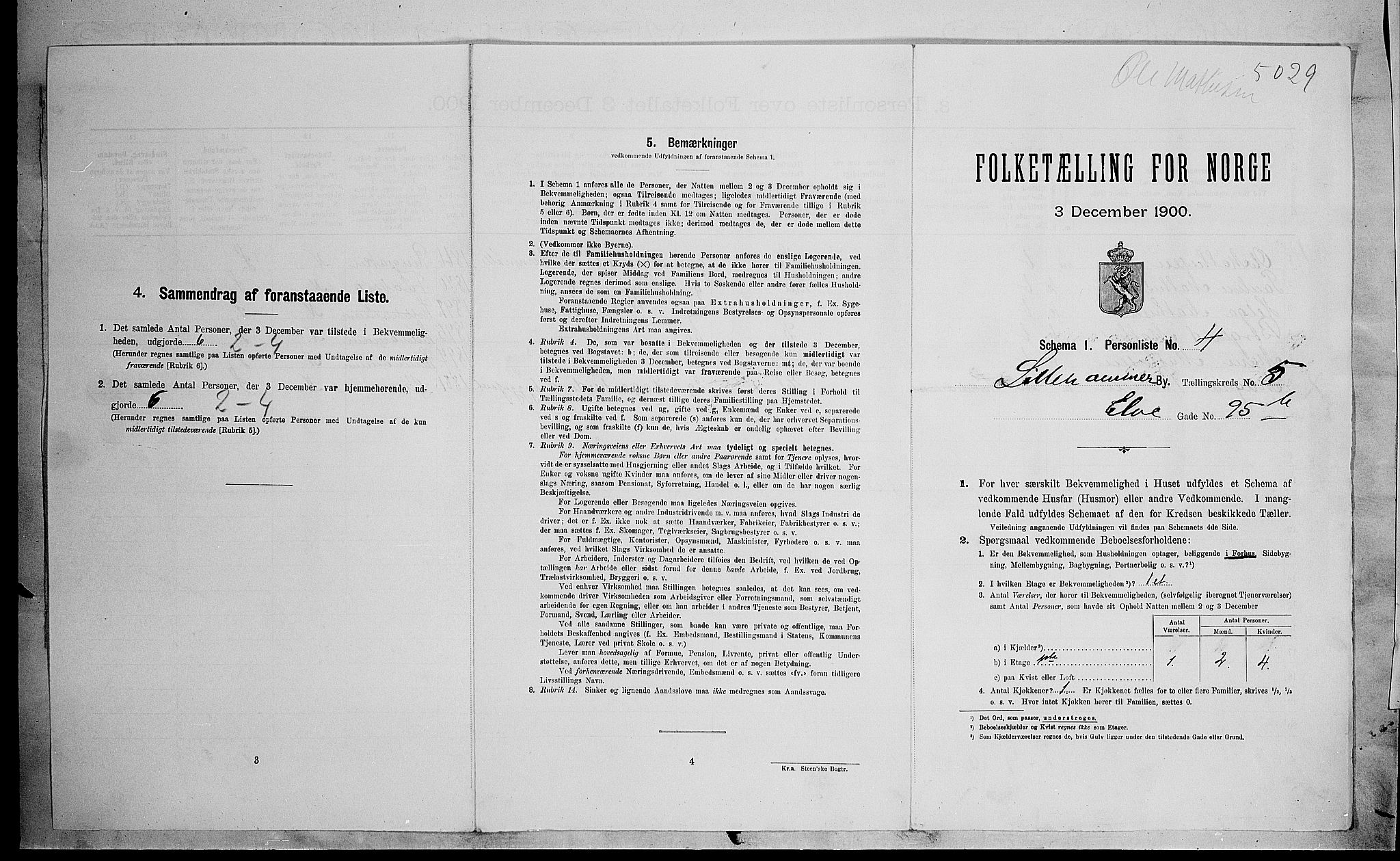 SAH, Folketelling 1900 for 0501 Lillehammer kjøpstad, 1900, s. 1535