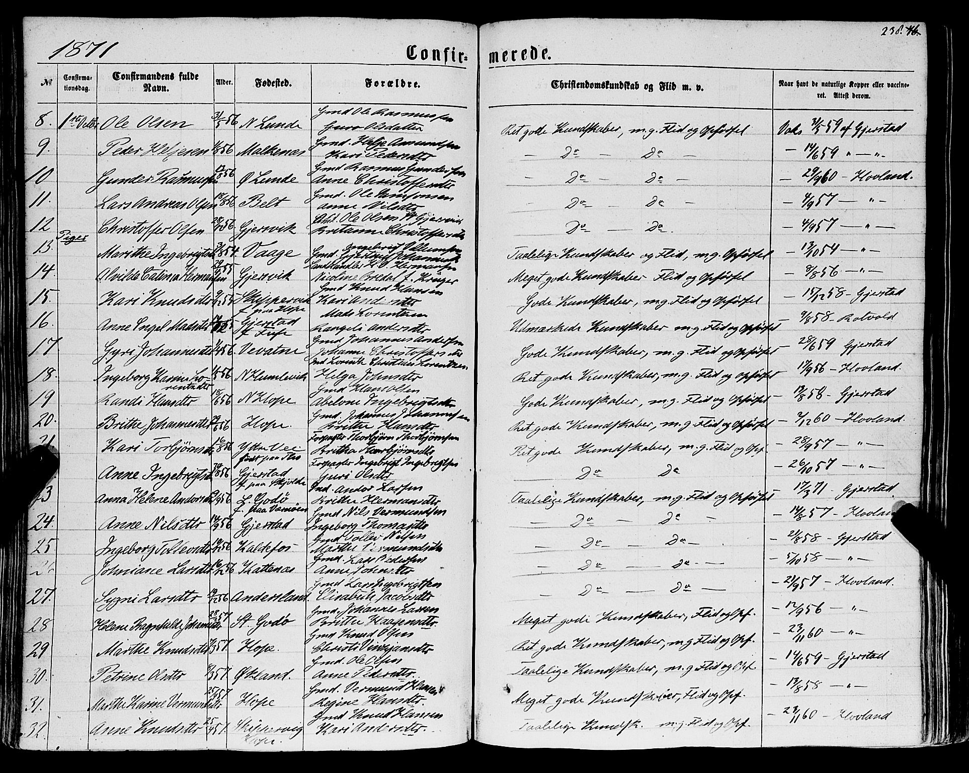 Tysnes sokneprestembete, AV/SAB-A-78601/H/Haa: Ministerialbok nr. A 11, 1860-1871, s. 238