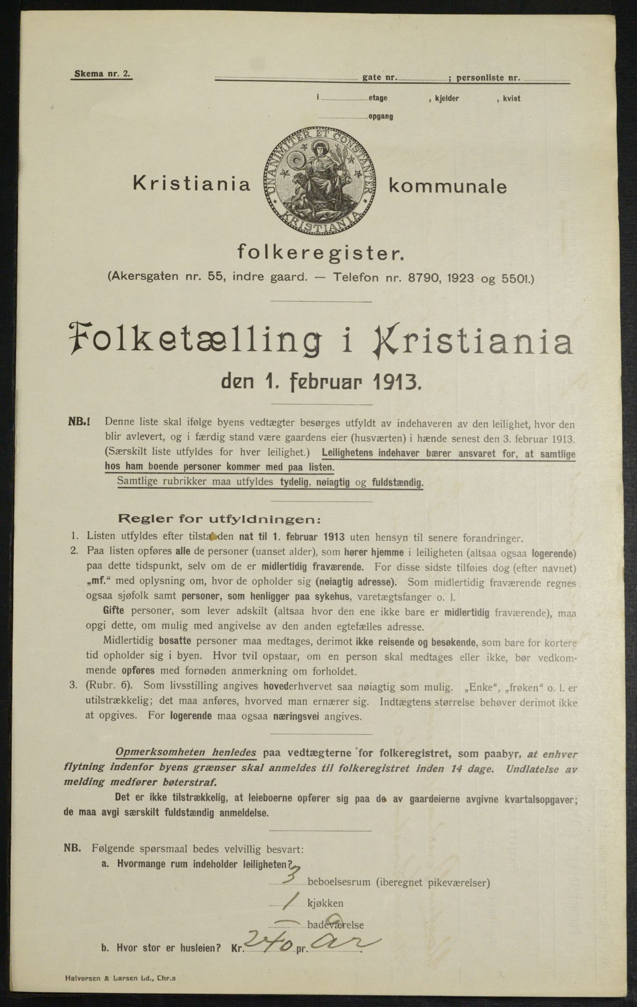 OBA, Kommunal folketelling 1.2.1913 for Kristiania, 1913, s. 82953