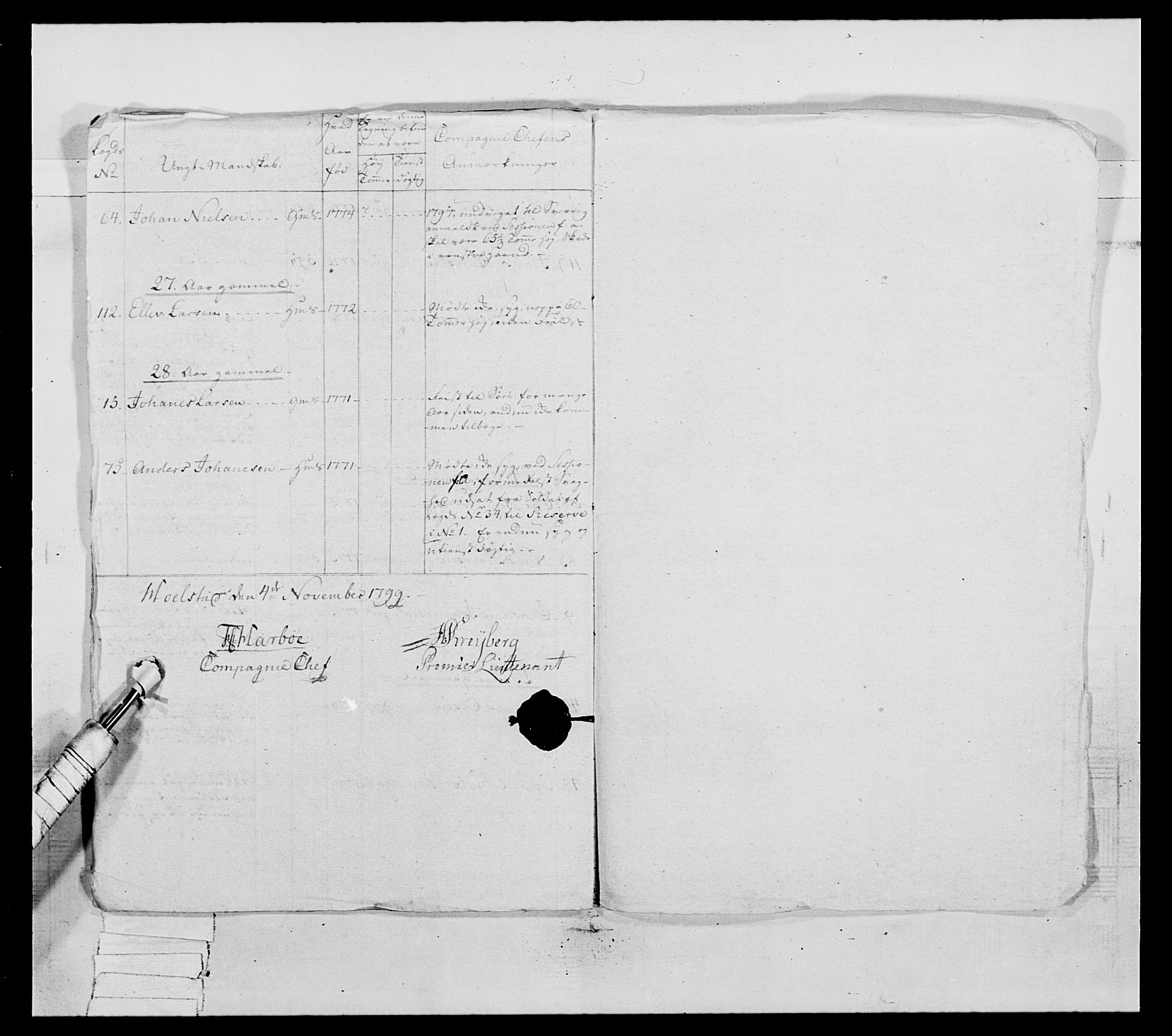 Generalitets- og kommissariatskollegiet, Det kongelige norske kommissariatskollegium, AV/RA-EA-5420/E/Eh/L0031a: Nordafjelske gevorbne infanteriregiment, 1769-1800, s. 371