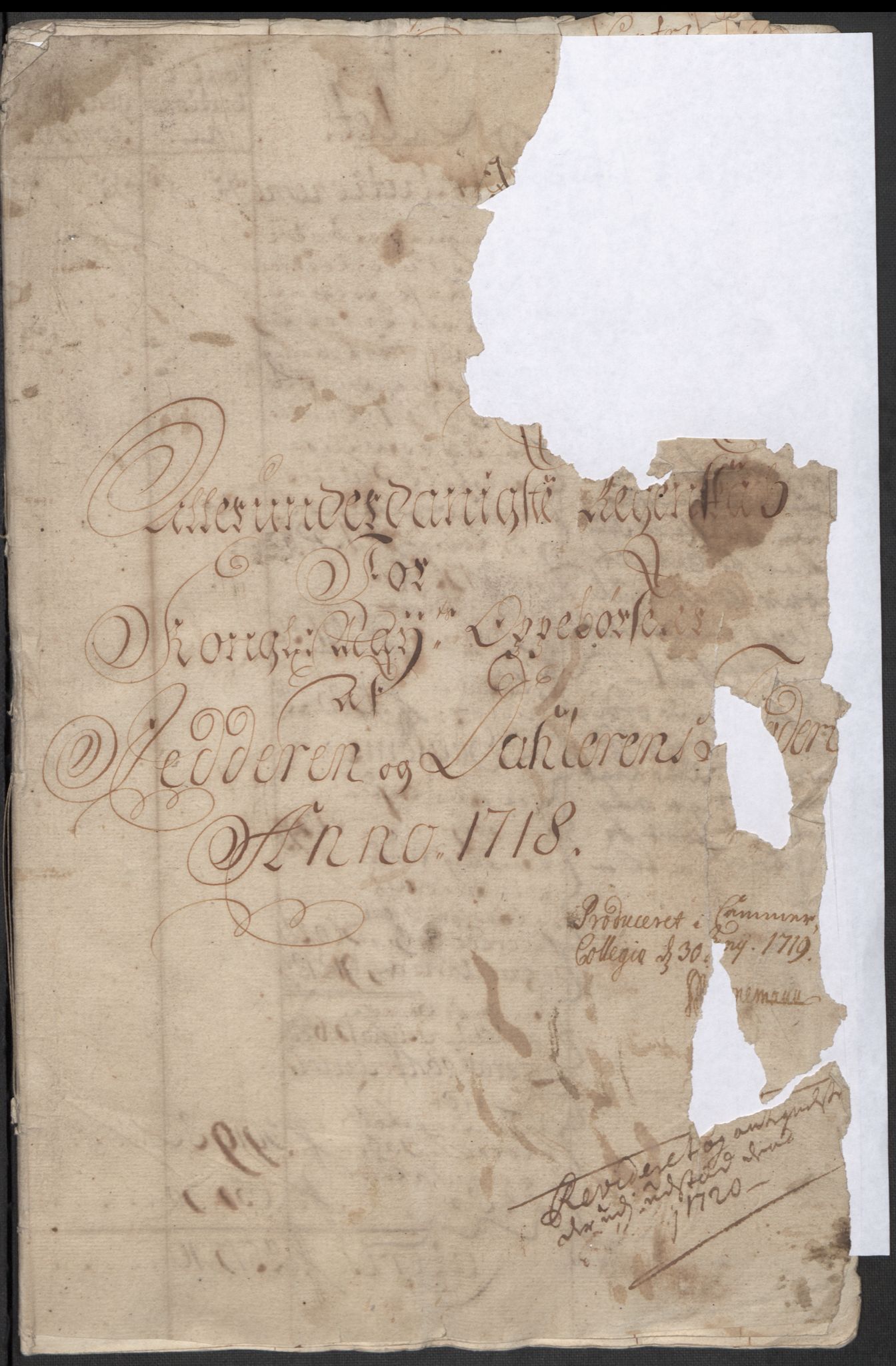 Rentekammeret inntil 1814, Reviderte regnskaper, Fogderegnskap, AV/RA-EA-4092/R46/L2743: Fogderegnskap Jæren og Dalane, 1718, s. 3