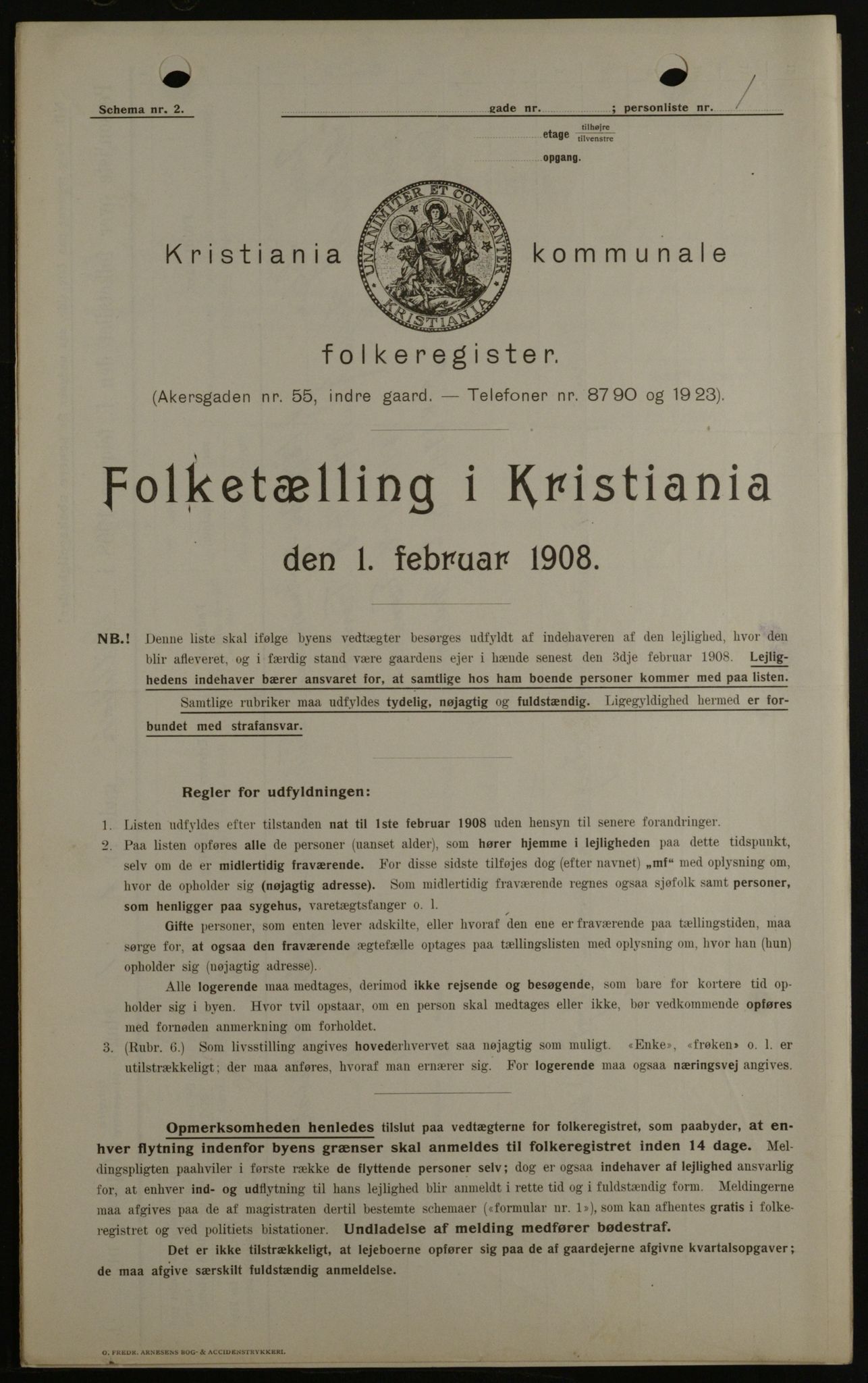 OBA, Kommunal folketelling 1.2.1908 for Kristiania kjøpstad, 1908, s. 85915