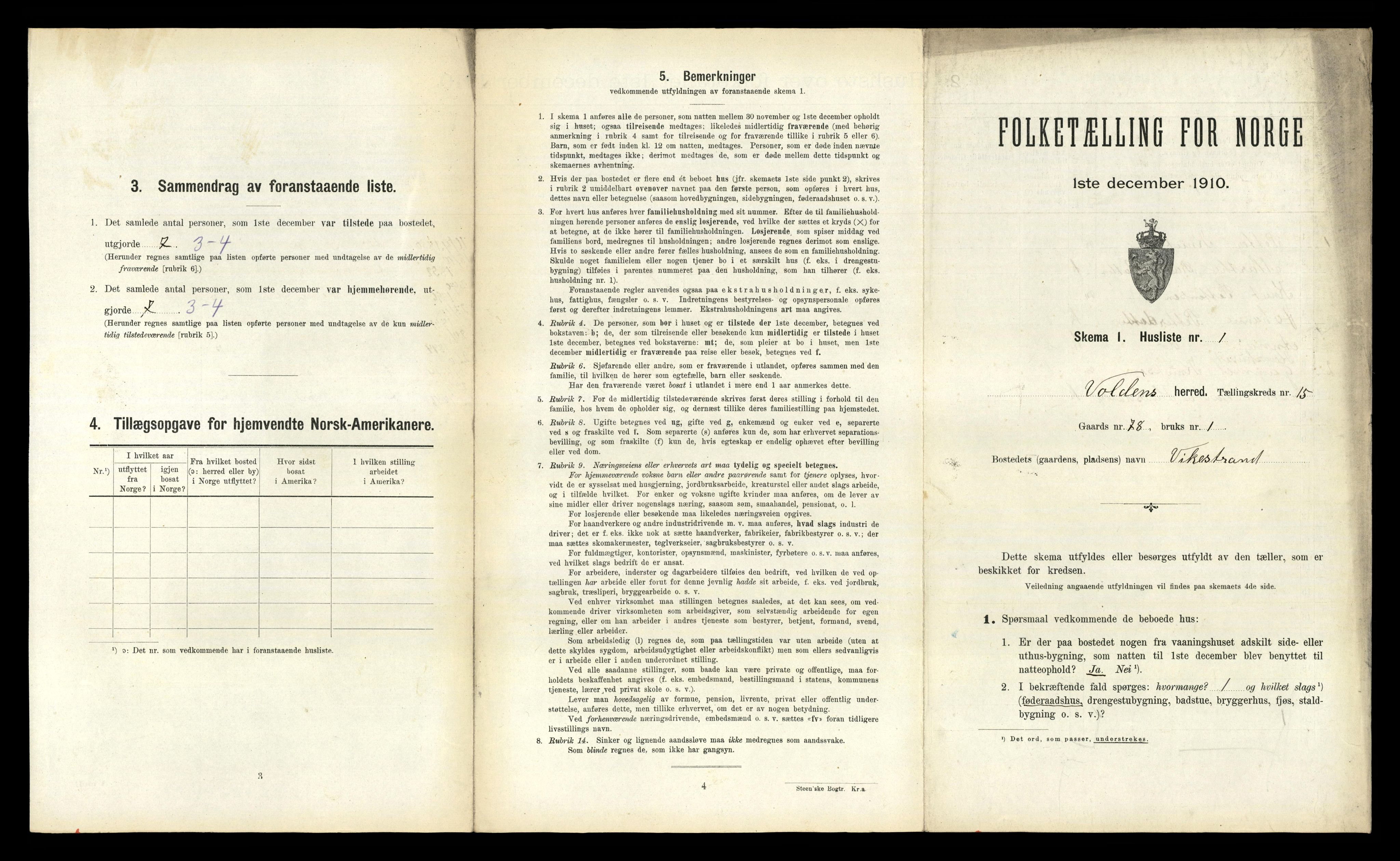 RA, Folketelling 1910 for 1519 Volda herred, 1910, s. 1042