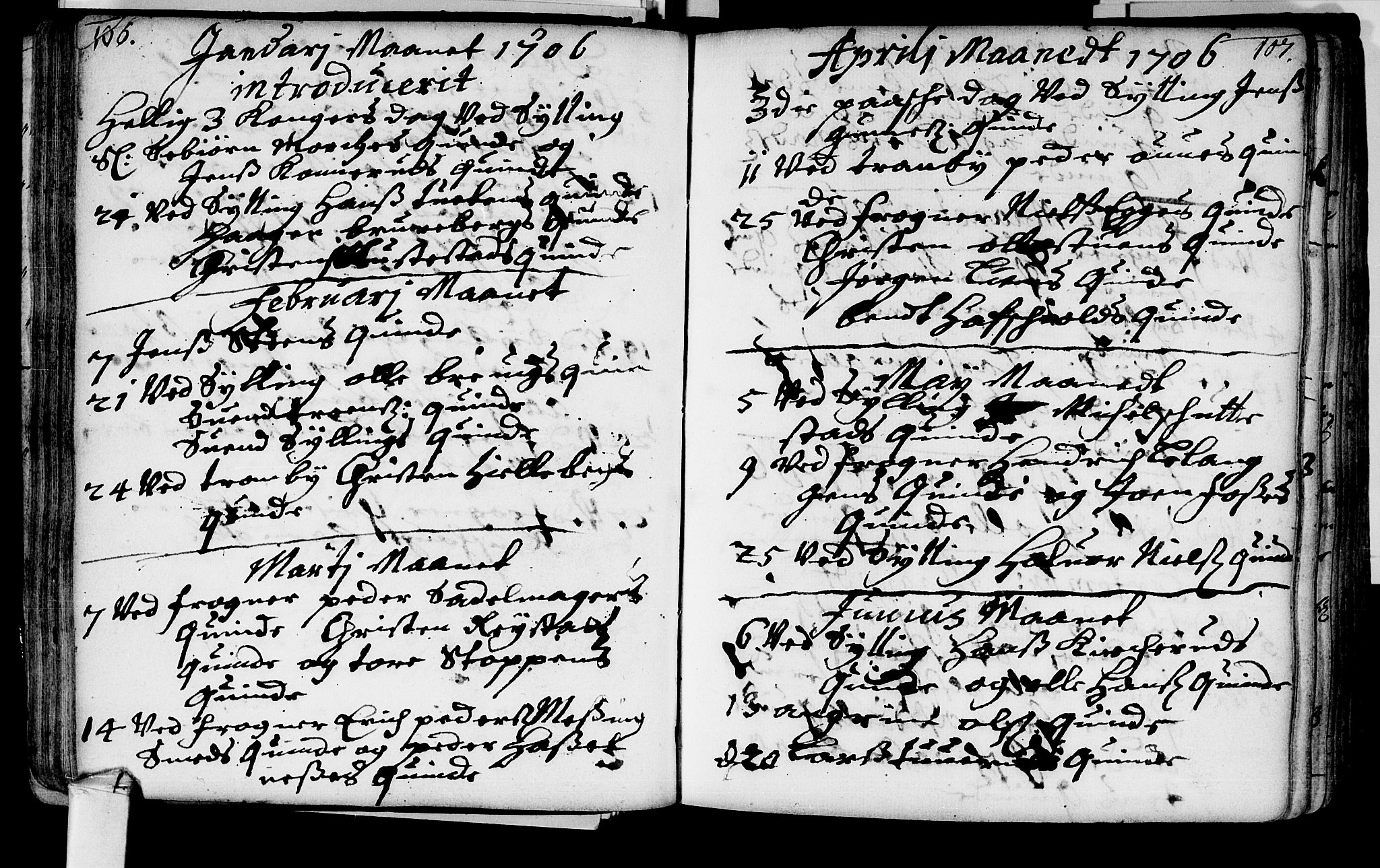 Lier kirkebøker, SAKO/A-230/F/Fa/L0002: Ministerialbok nr. I 2, 1701-1726, s. 106-107