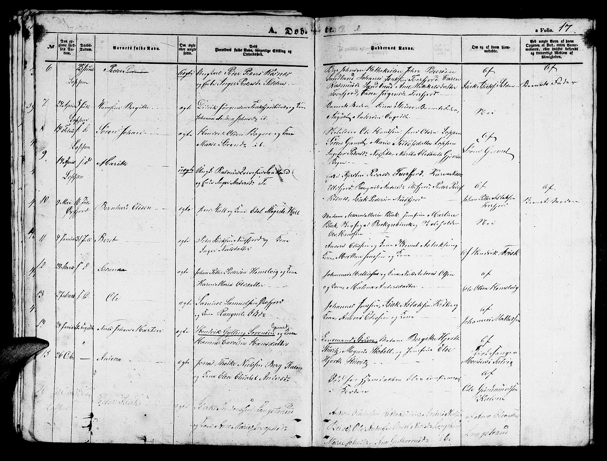 Loppa sokneprestkontor, SATØ/S-1339/H/Hb/L0002klokker: Klokkerbok nr. 2, 1850-1880, s. 17
