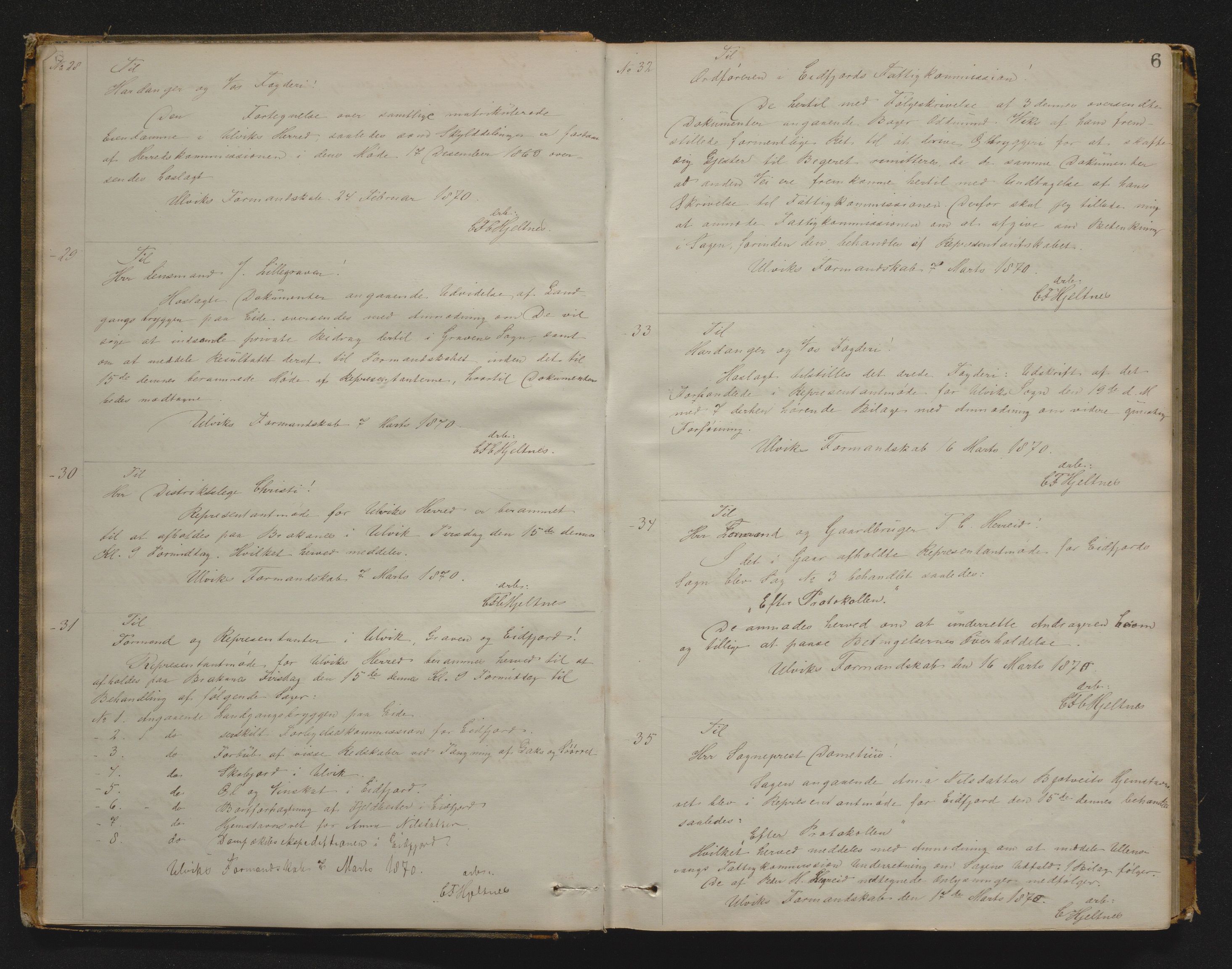Ulvik herad. Formannskapet, IKAH/1233-021/B/Ba/Baa/L0002: Kopibok for formannskapet, 1869-1901