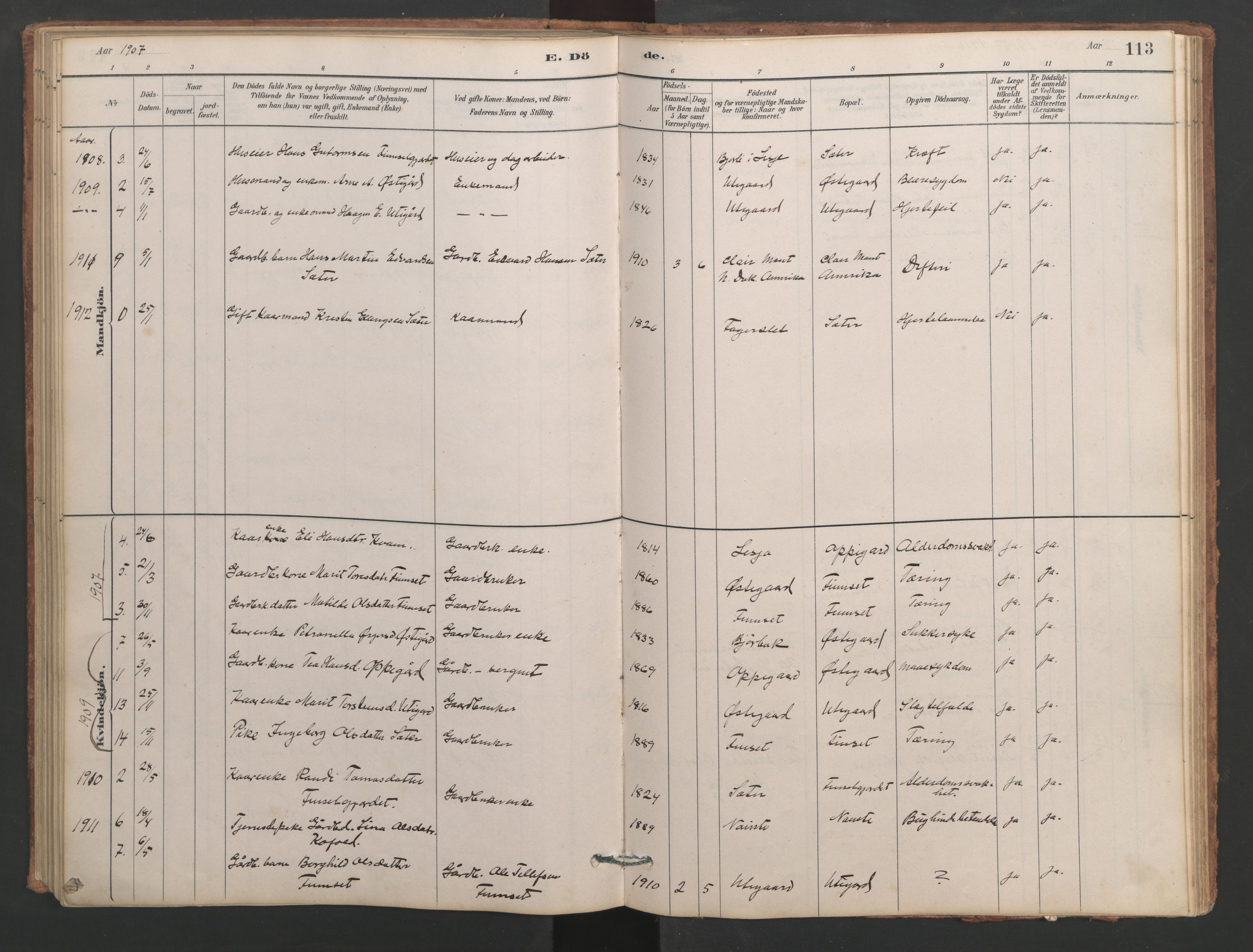 Ministerialprotokoller, klokkerbøker og fødselsregistre - Møre og Romsdal, SAT/A-1454/553/L0642: Klokkerbok nr. 553C01, 1880-1968, s. 113