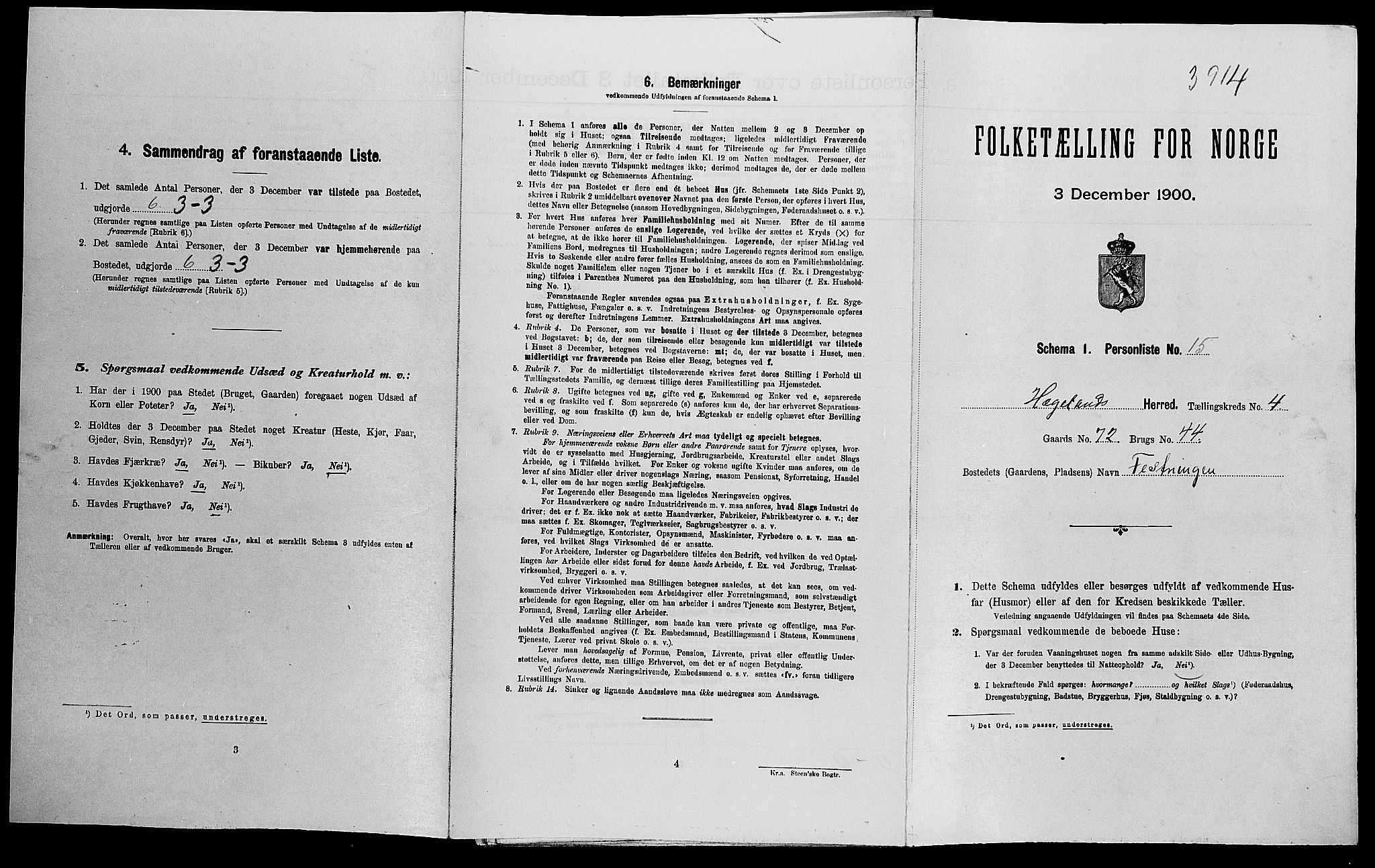 SAK, Folketelling 1900 for 1015 Hægeland herred, 1900, s. 217