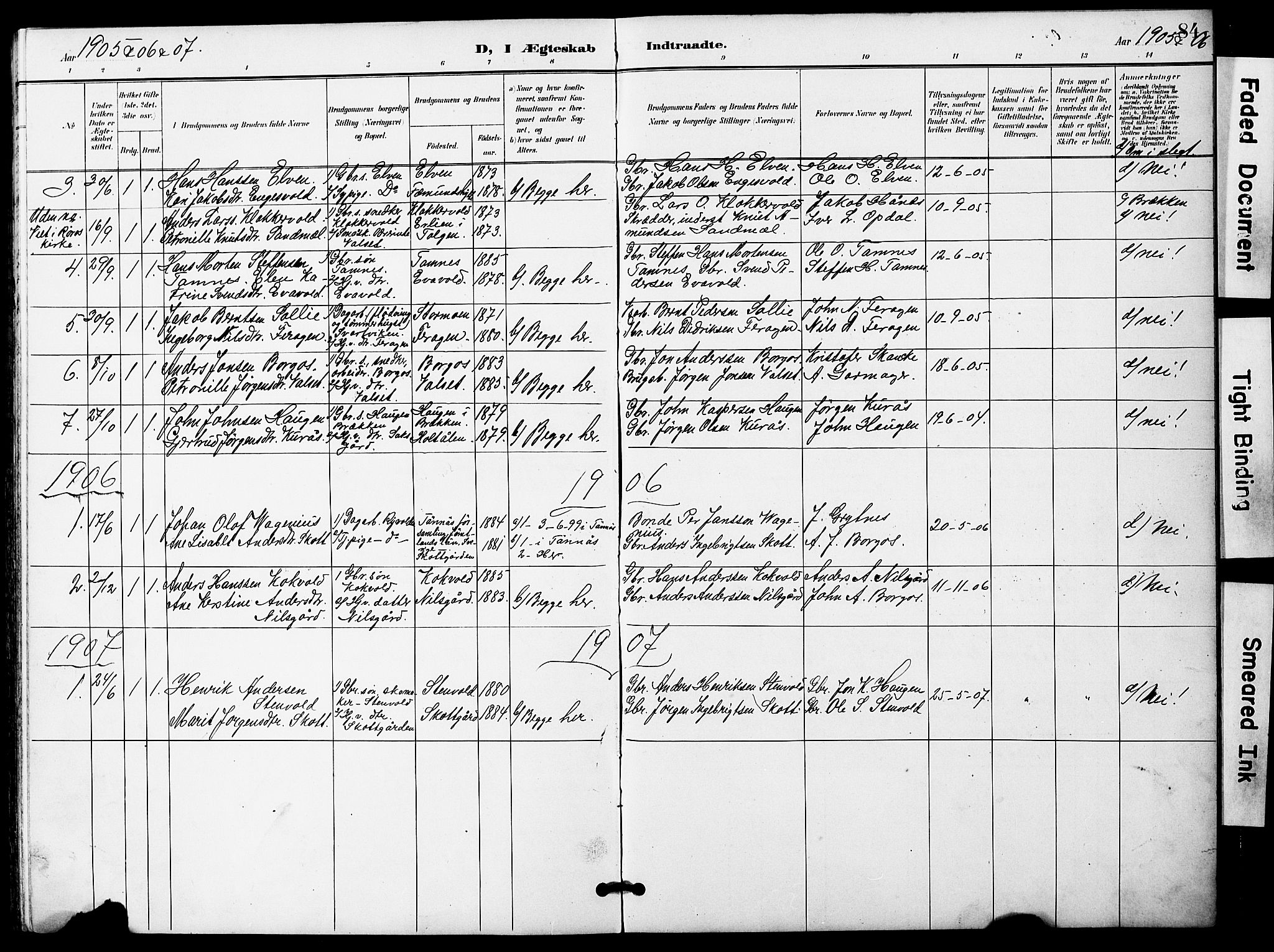 Ministerialprotokoller, klokkerbøker og fødselsregistre - Sør-Trøndelag, AV/SAT-A-1456/683/L0950: Klokkerbok nr. 683C02, 1897-1918, s. 84