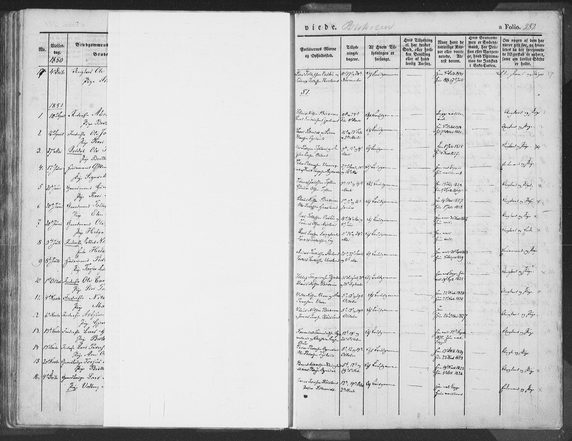 Helleland sokneprestkontor, SAST/A-101810: Ministerialbok nr. A 6.1, 1834-1863, s. 282