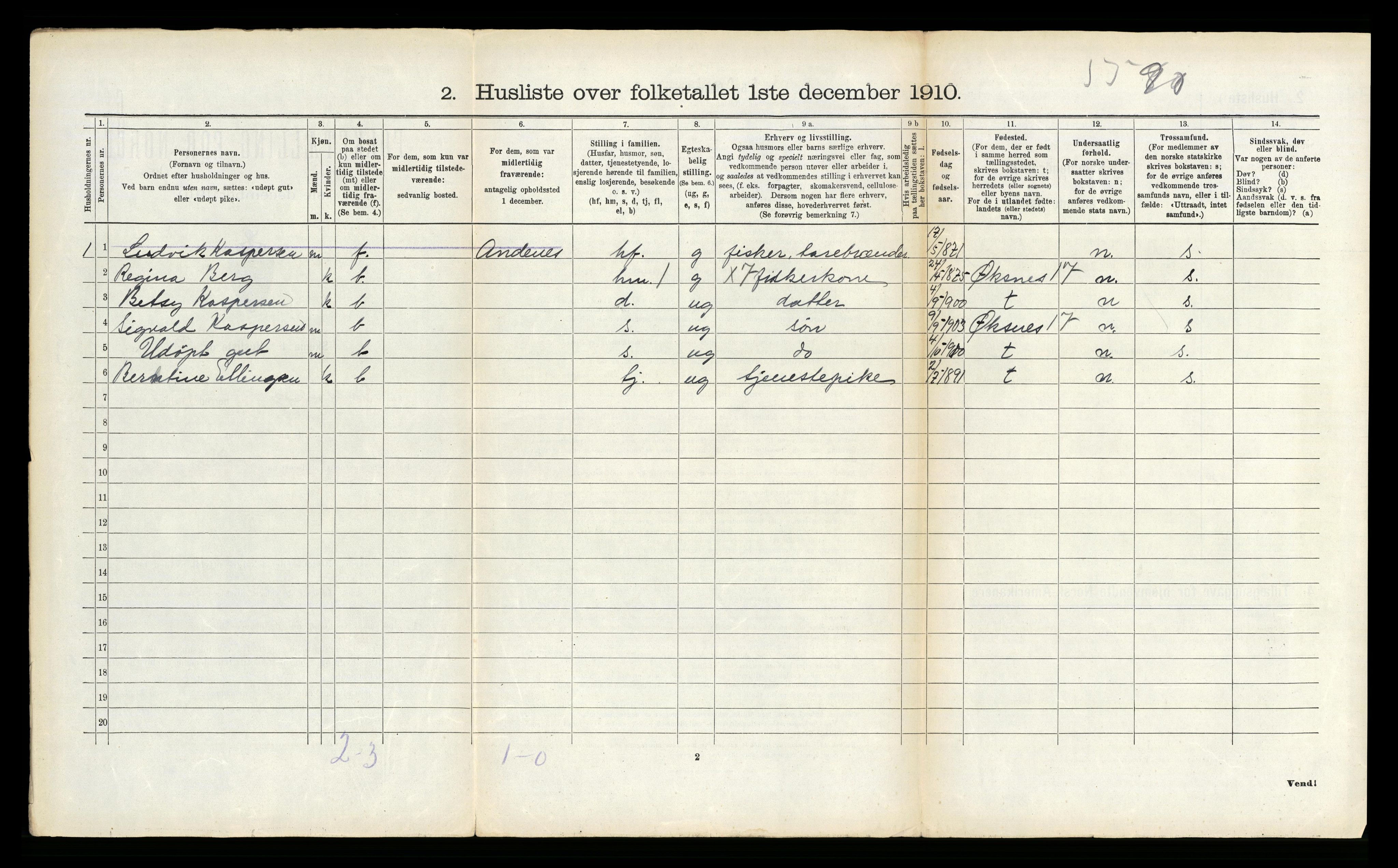 RA, Folketelling 1910 for 1872 Dverberg herred, 1910, s. 1451