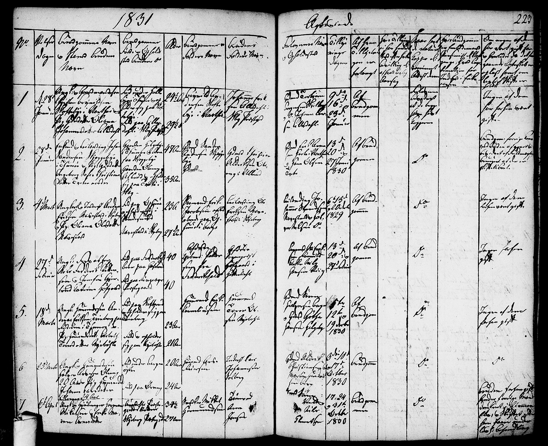 Skjeberg prestekontor Kirkebøker, AV/SAO-A-10923/F/Fa/L0005: Ministerialbok nr. I 5, 1830-1845, s. 223