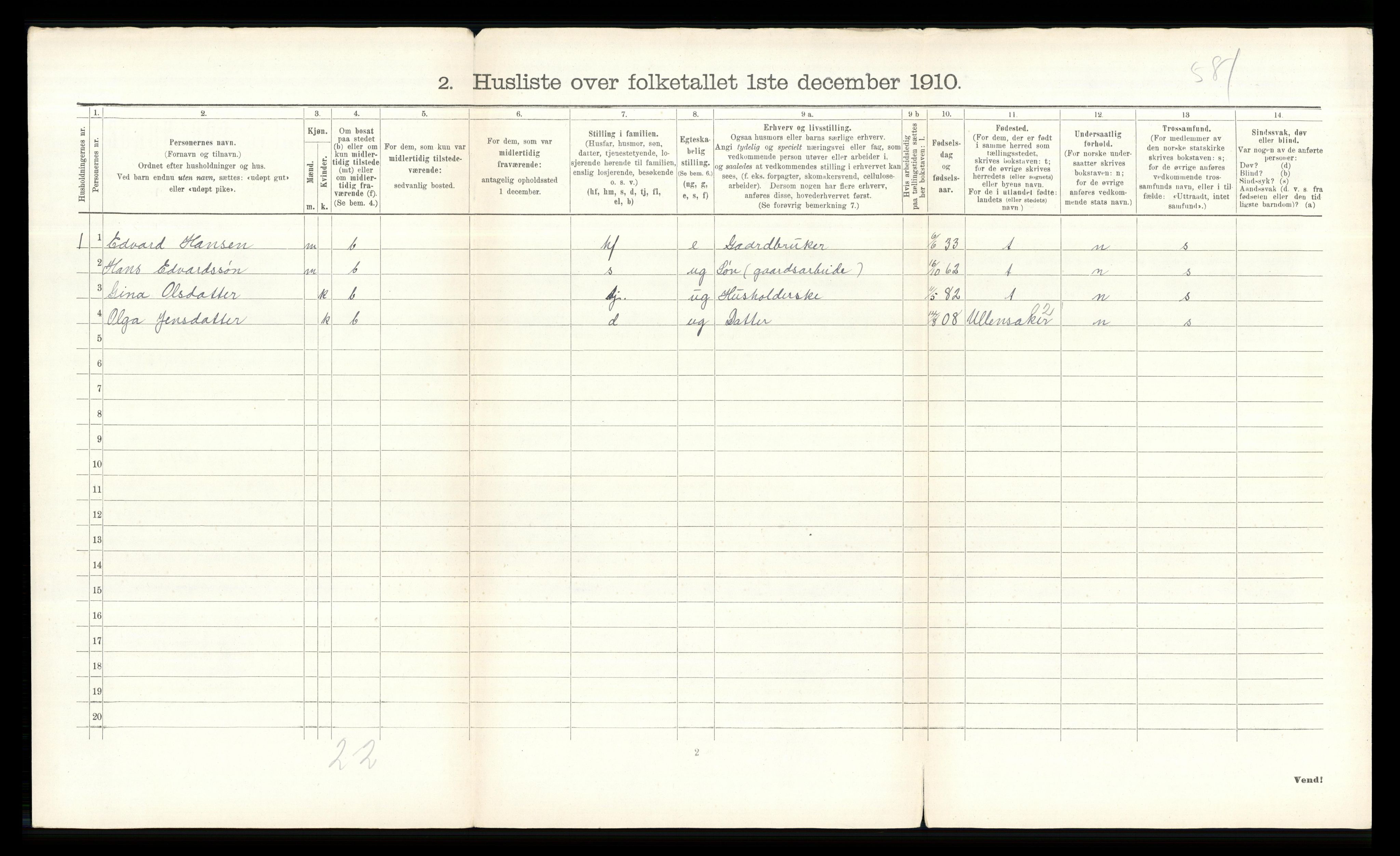 RA, Folketelling 1910 for 0236 Nes herred, 1910, s. 751