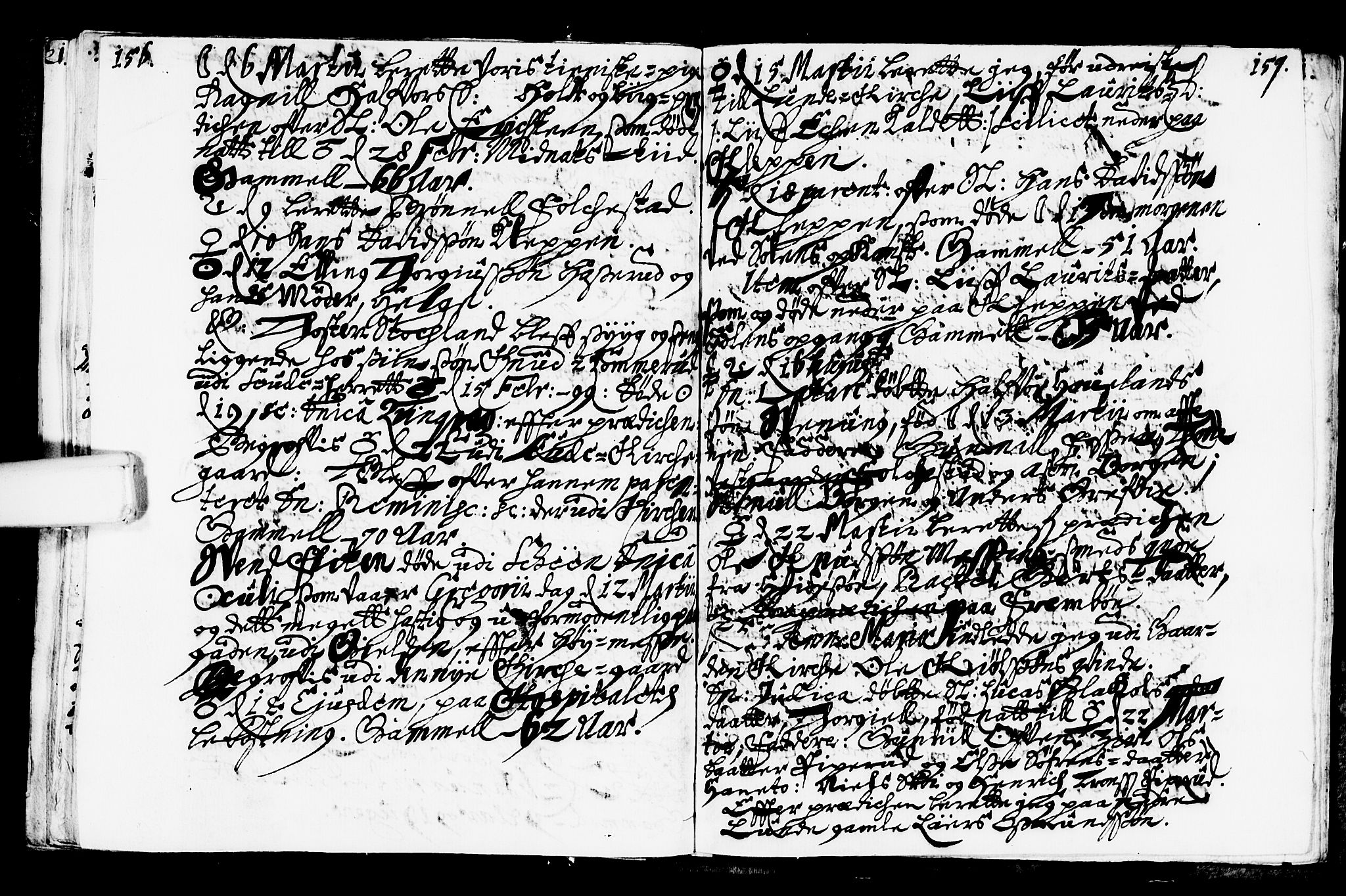 Bø kirkebøker, SAKO/A-257/F/Fa/L0001: Ministerialbok nr. 1, 1689-1699, s. 156-157