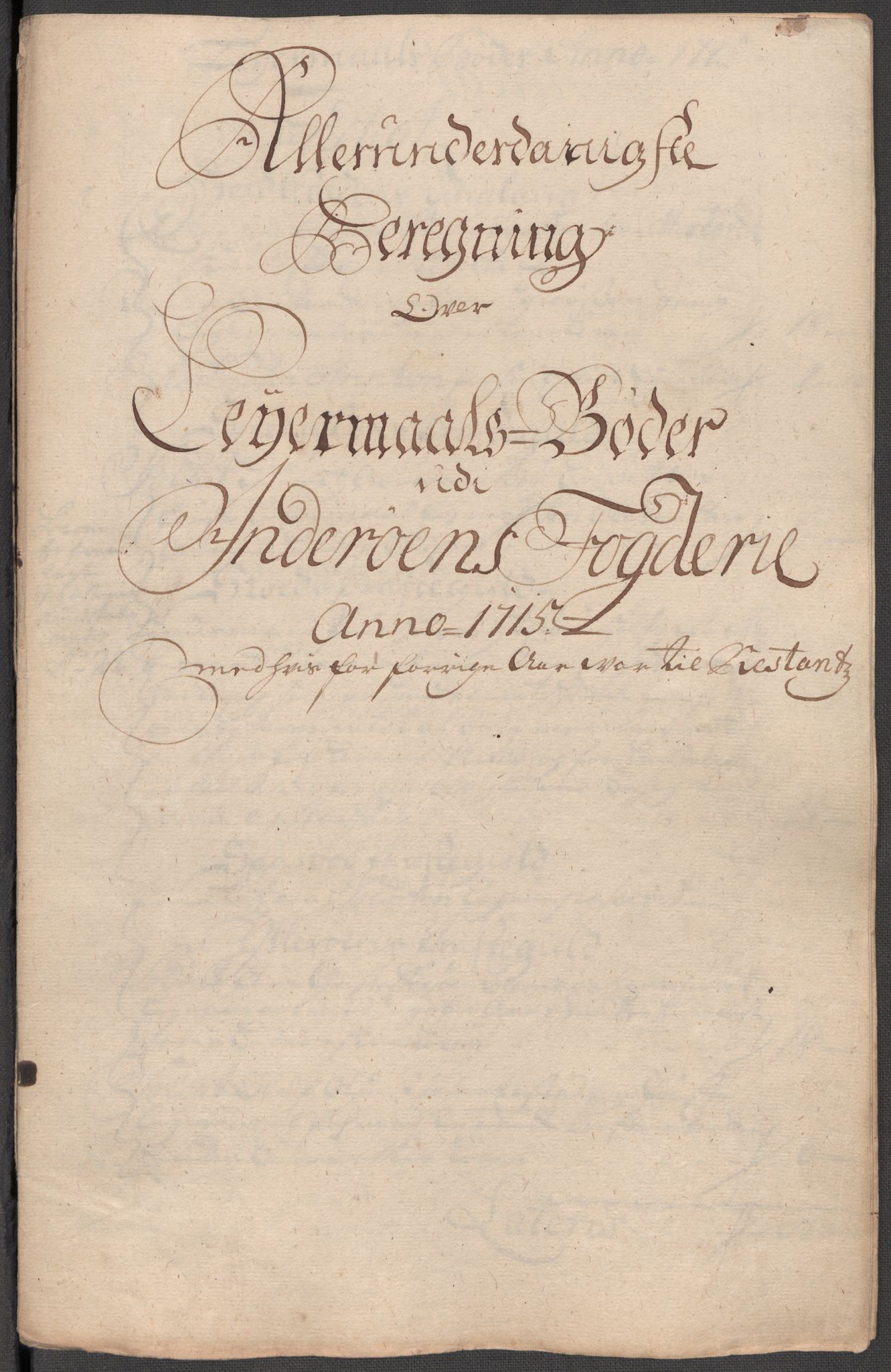 Rentekammeret inntil 1814, Reviderte regnskaper, Fogderegnskap, RA/EA-4092/R63/L4323: Fogderegnskap Inderøy, 1715, s. 263