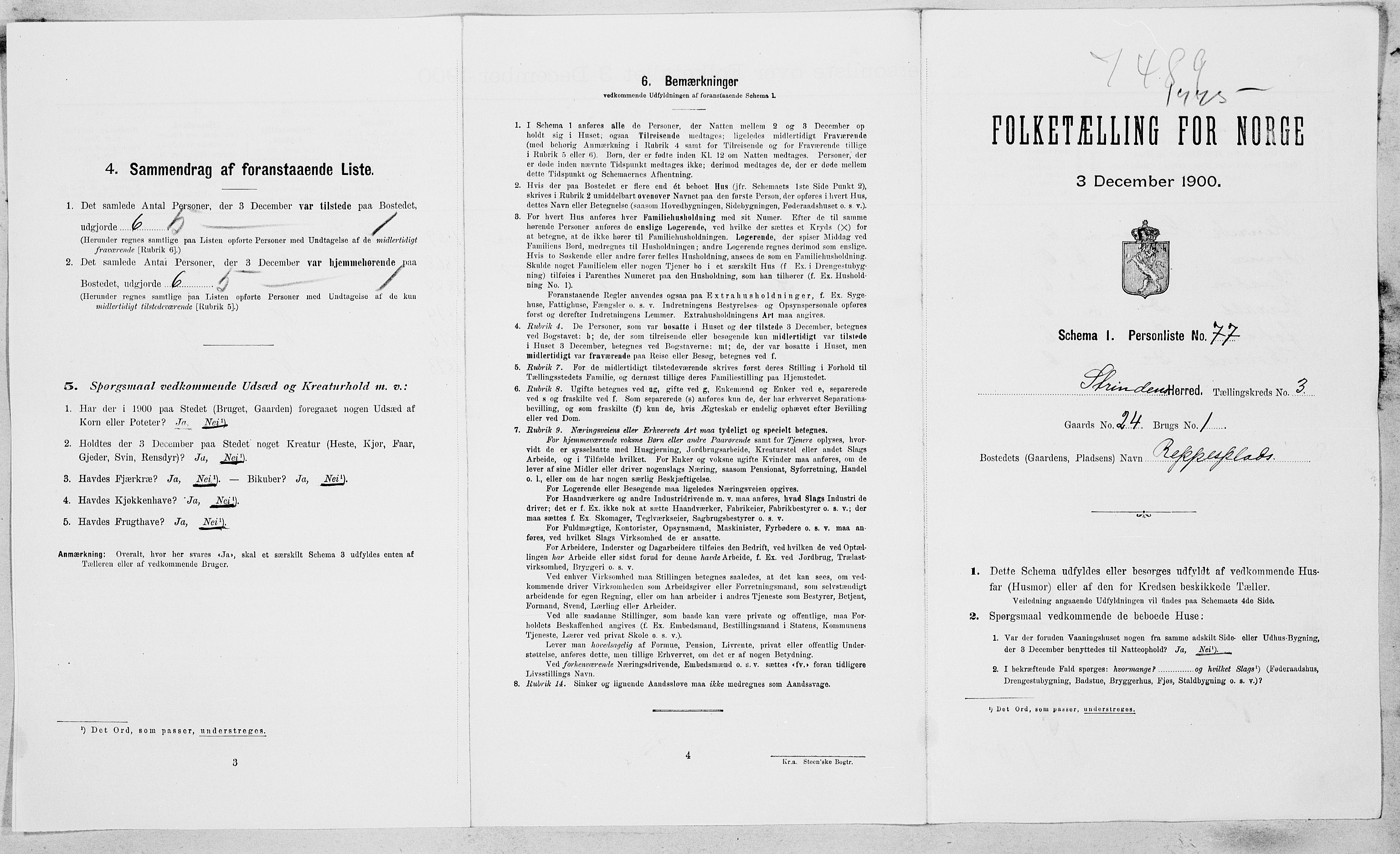 SAT, Folketelling 1900 for 1660 Strinda herred, 1900, s. 56