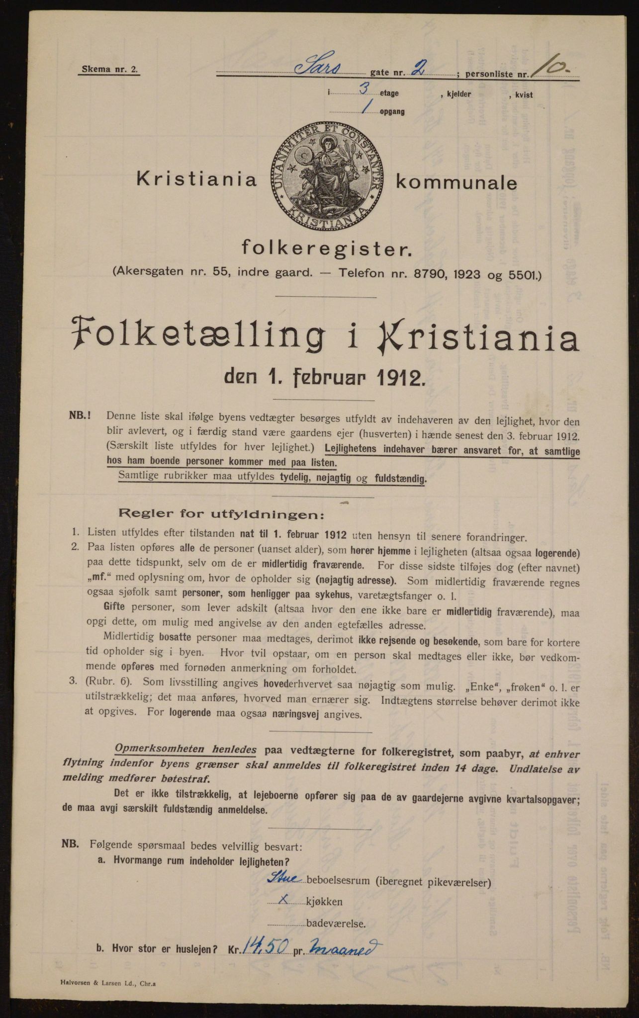 OBA, Kommunal folketelling 1.2.1912 for Kristiania, 1912, s. 89522