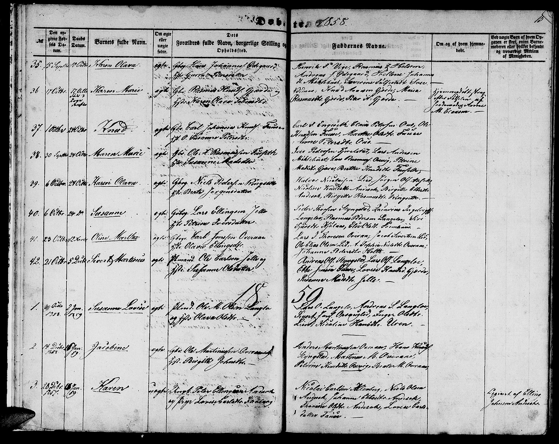 Ministerialprotokoller, klokkerbøker og fødselsregistre - Møre og Romsdal, SAT/A-1454/520/L0291: Klokkerbok nr. 520C03, 1854-1881, s. 15