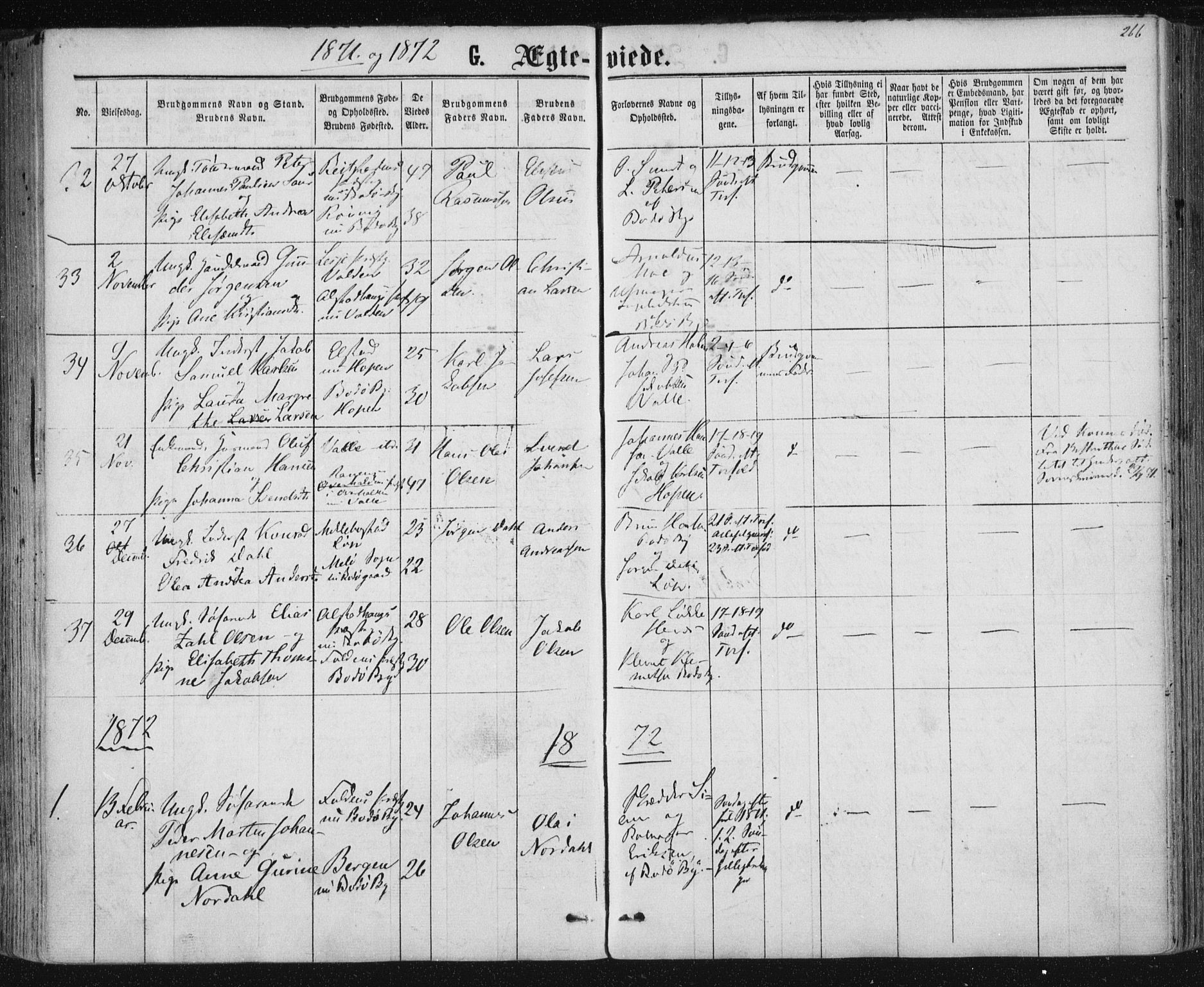 Ministerialprotokoller, klokkerbøker og fødselsregistre - Nordland, AV/SAT-A-1459/801/L0008: Ministerialbok nr. 801A08, 1864-1875, s. 266