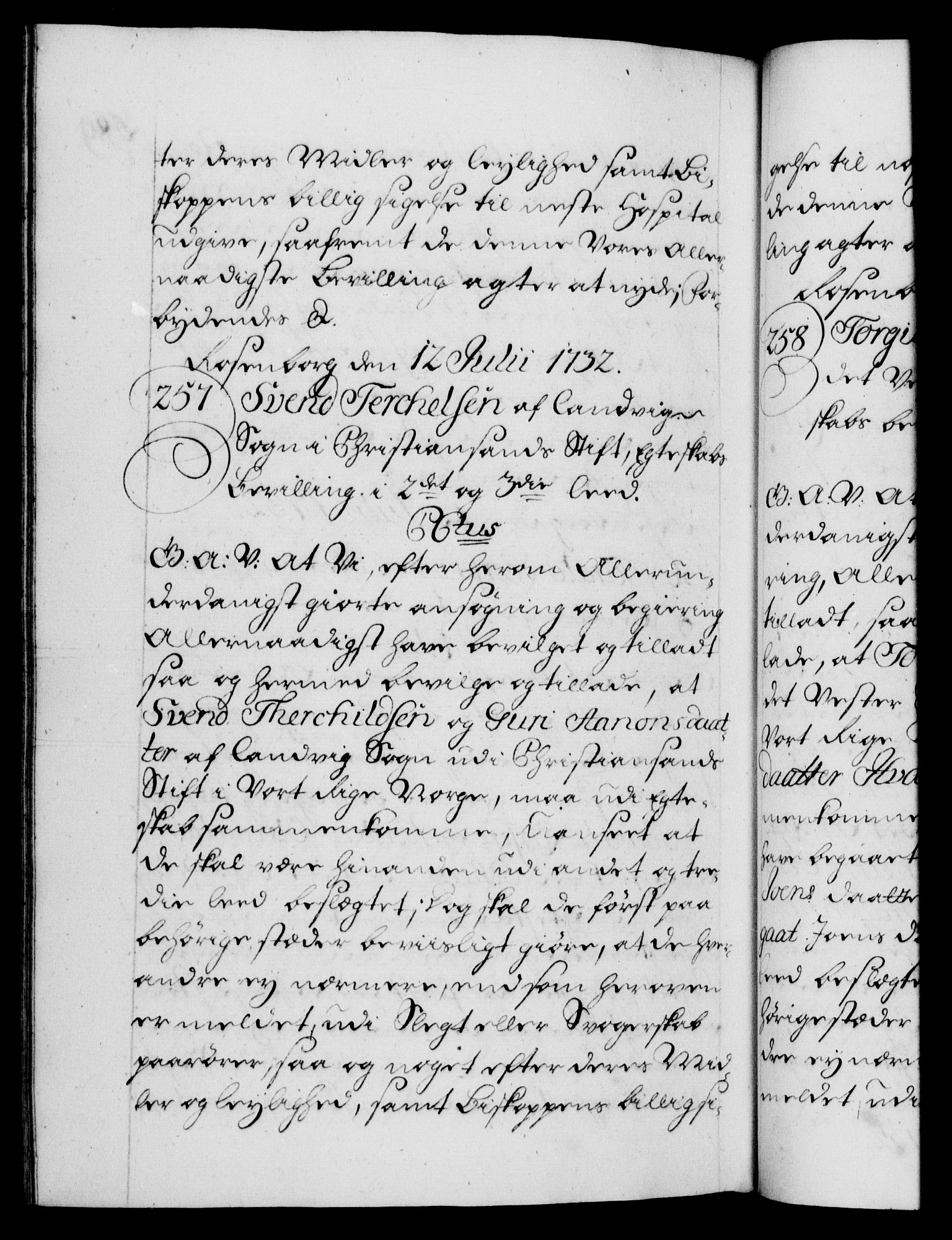 Danske Kanselli 1572-1799, AV/RA-EA-3023/F/Fc/Fca/Fcaa/L0027: Norske registre, 1730-1732, s. 589b