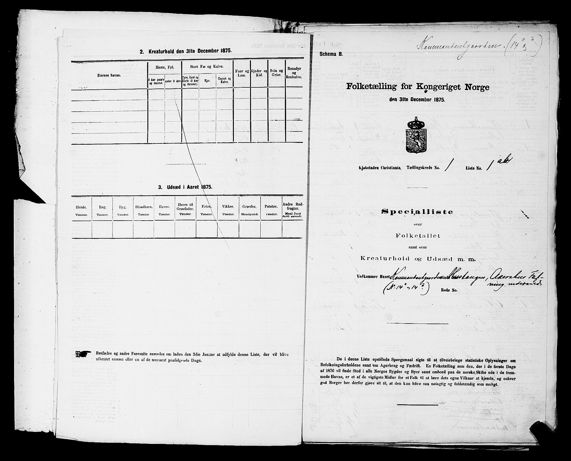 RA, Folketelling 1875 for 0301 Kristiania kjøpstad, 1875, s. 36