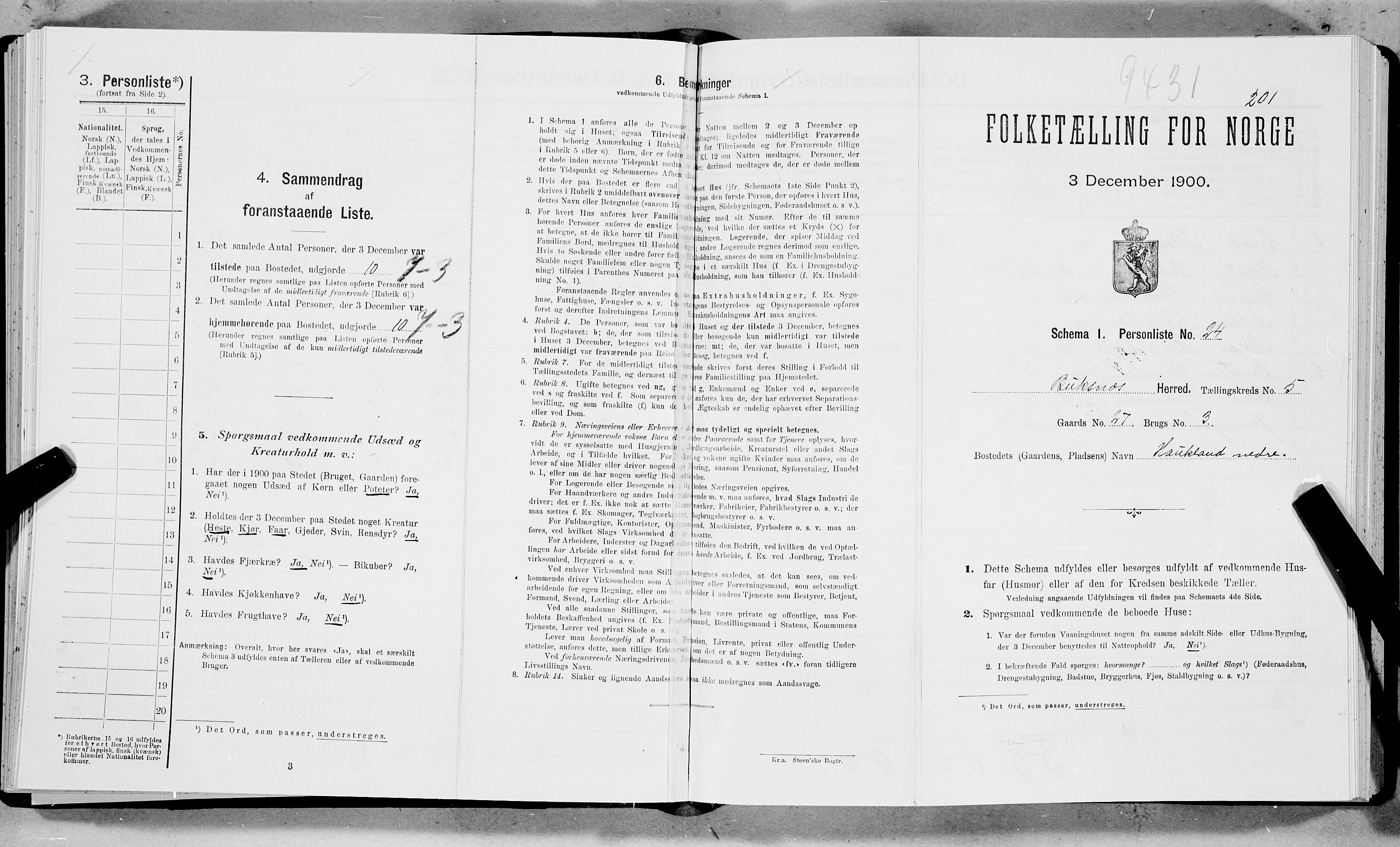 SAT, Folketelling 1900 for 1860 Buksnes herred, 1900, s. 669