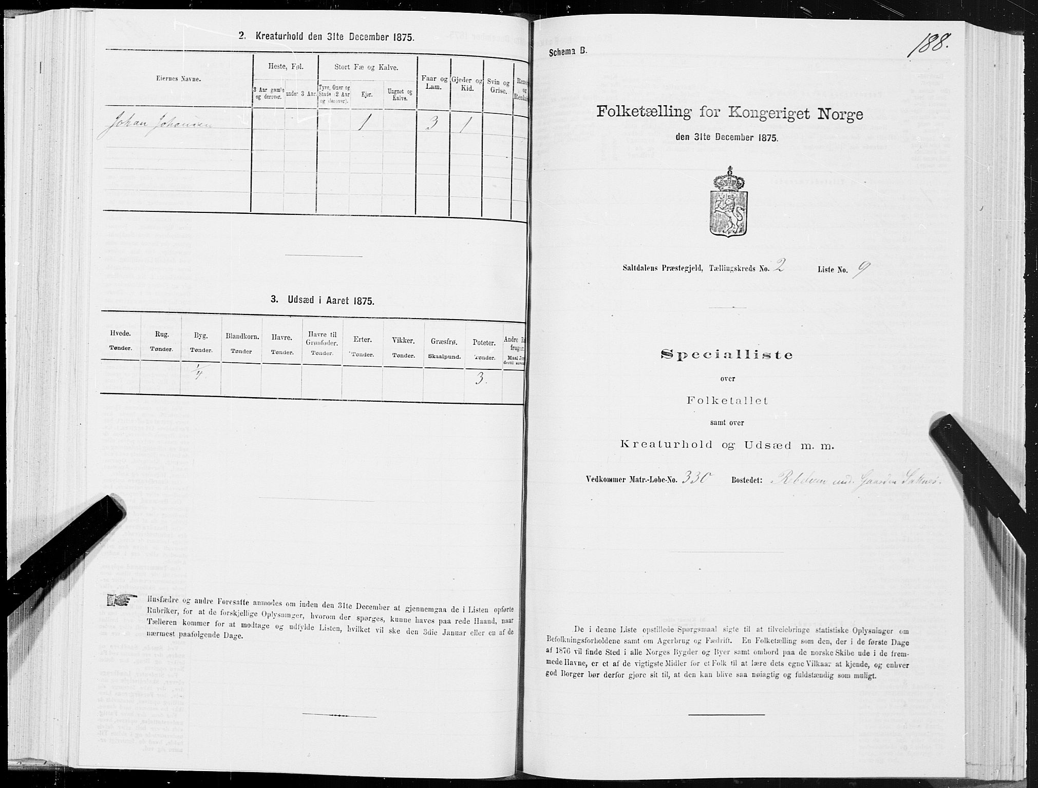 SAT, Folketelling 1875 for 1840P Saltdal prestegjeld, 1875, s. 1188