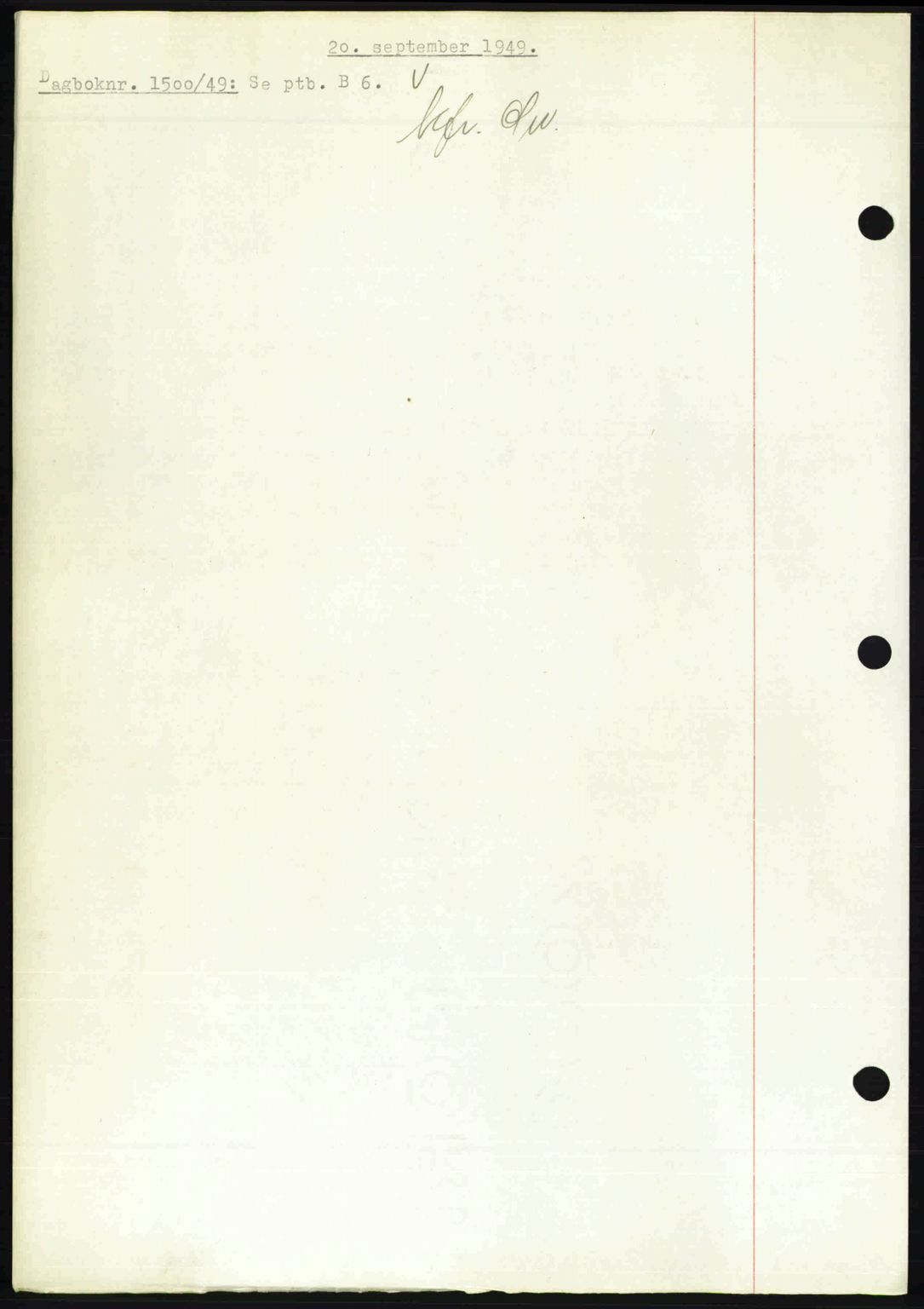 Nedenes sorenskriveri, AV/SAK-1221-0006/G/Gb/Gba/L0061: Pantebok nr. A13, 1949-1949, Dagboknr: 1500/1949