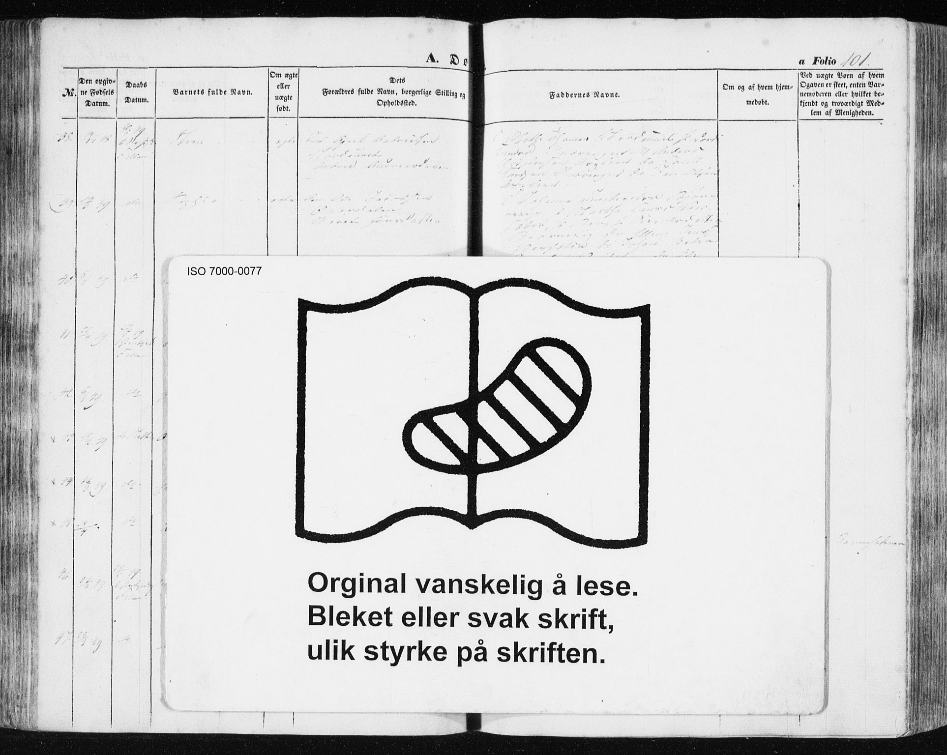 Ministerialprotokoller, klokkerbøker og fødselsregistre - Sør-Trøndelag, AV/SAT-A-1456/634/L0529: Ministerialbok nr. 634A05, 1843-1851, s. 101