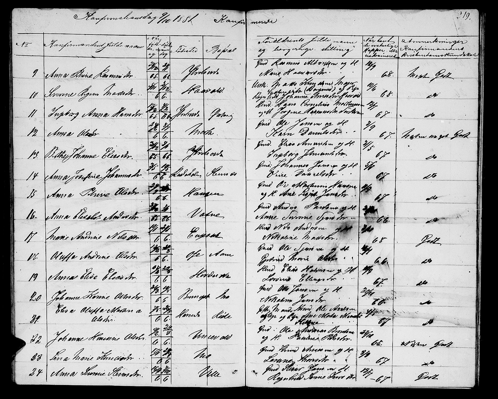 Ministerialprotokoller, klokkerbøker og fødselsregistre - Møre og Romsdal, AV/SAT-A-1454/513/L0188: Klokkerbok nr. 513C02, 1865-1882, s. 319