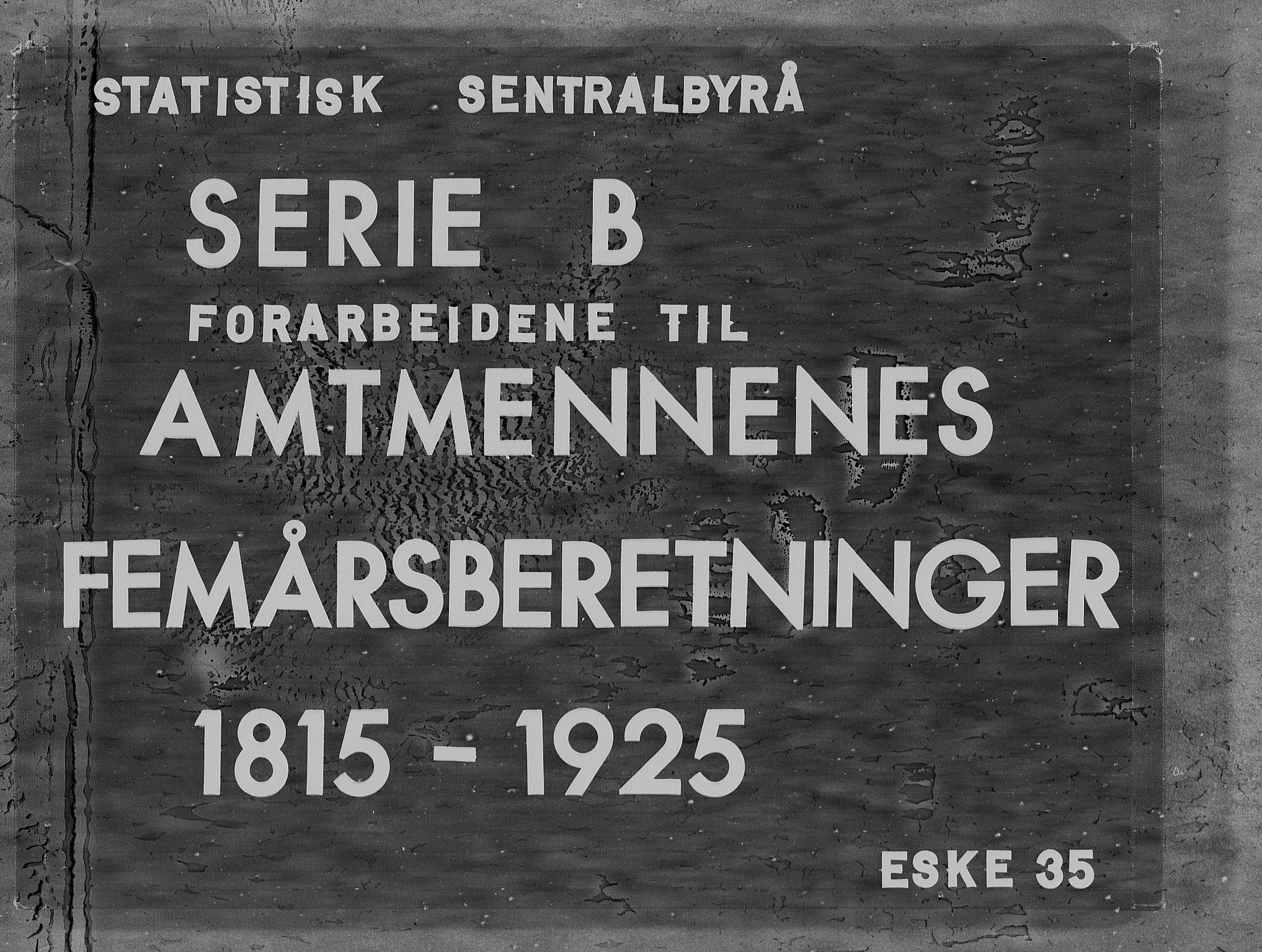 Statistisk sentralbyrå, Næringsøkonomiske emner, Generelt - Amtmennenes femårsberetninger, RA/S-2233/F/Fa/L0035: --, 1875, s. 1