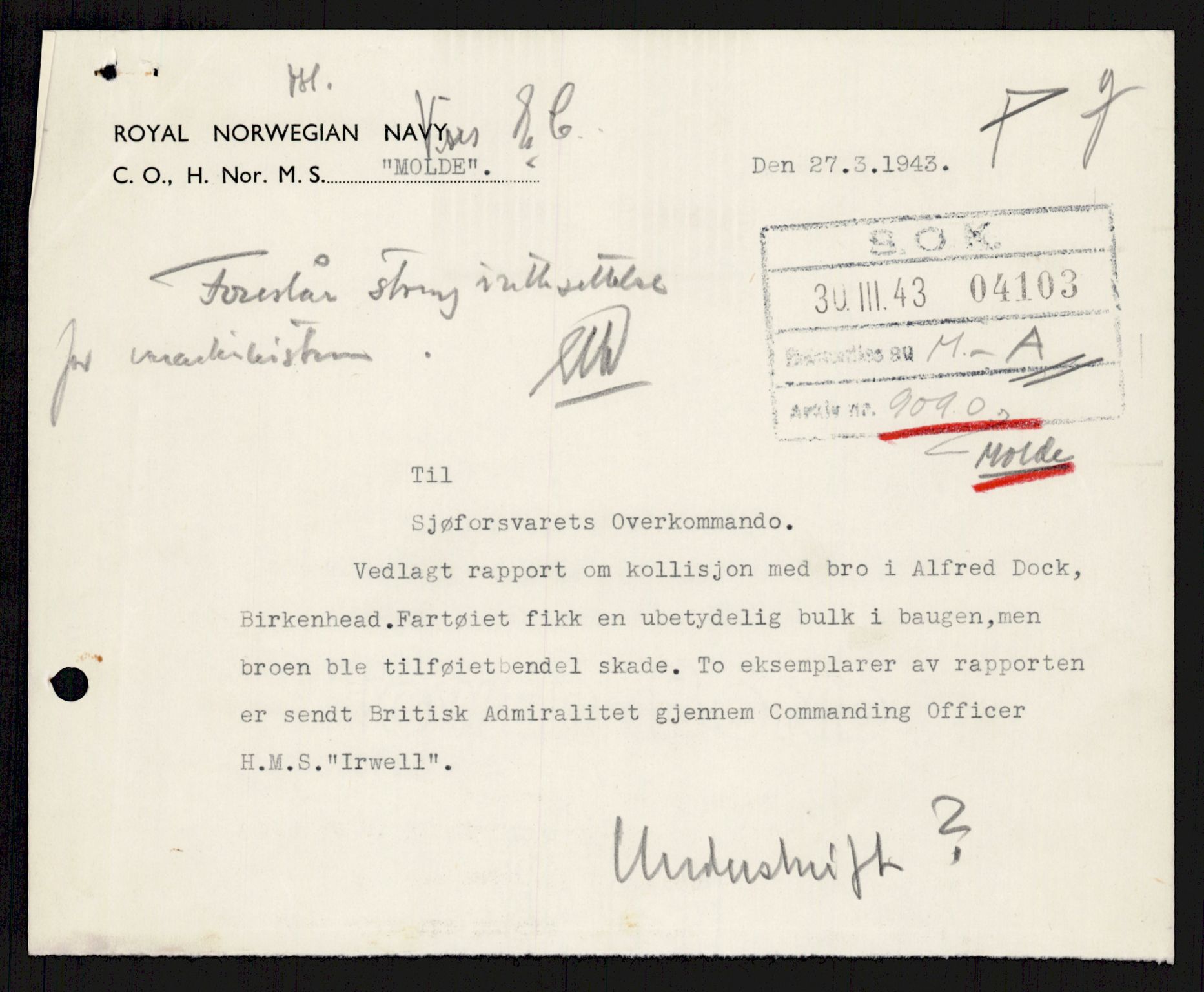 Forsvaret, Sjøforsvarets overkommando, AV/RA-RAFA-2035/D/Dc/L0305: --, 1940-1946, s. 531