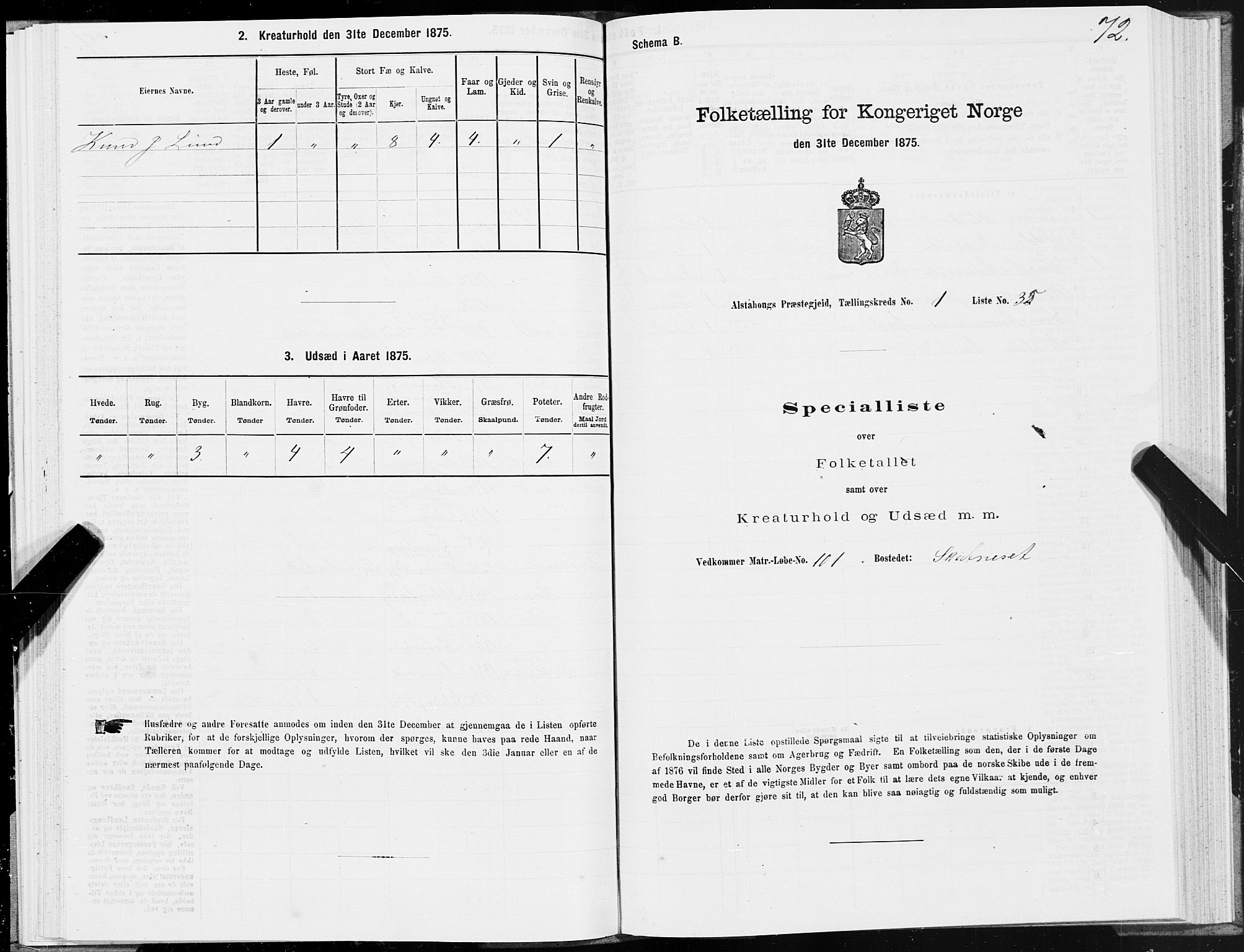 SAT, Folketelling 1875 for 1820P Alstahaug prestegjeld, 1875, s. 1072