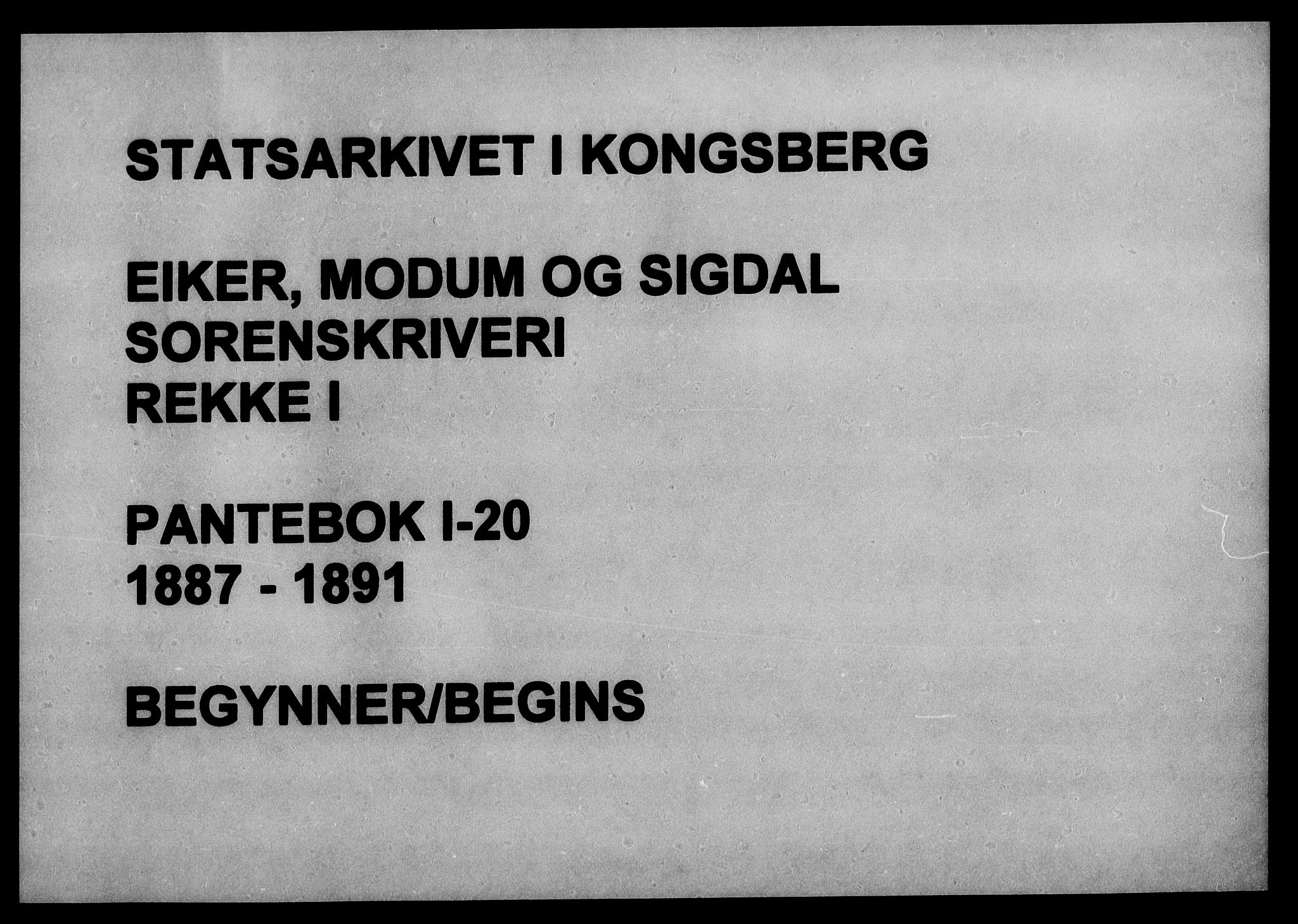 Eiker, Modum og Sigdal sorenskriveri, AV/SAKO-A-123/G/Ga/Gaa/L0020: Pantebok nr. I 20, 1887-1891