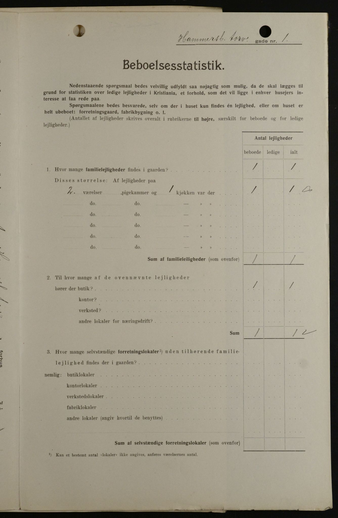 OBA, Kommunal folketelling 1.2.1908 for Kristiania kjøpstad, 1908, s. 30994