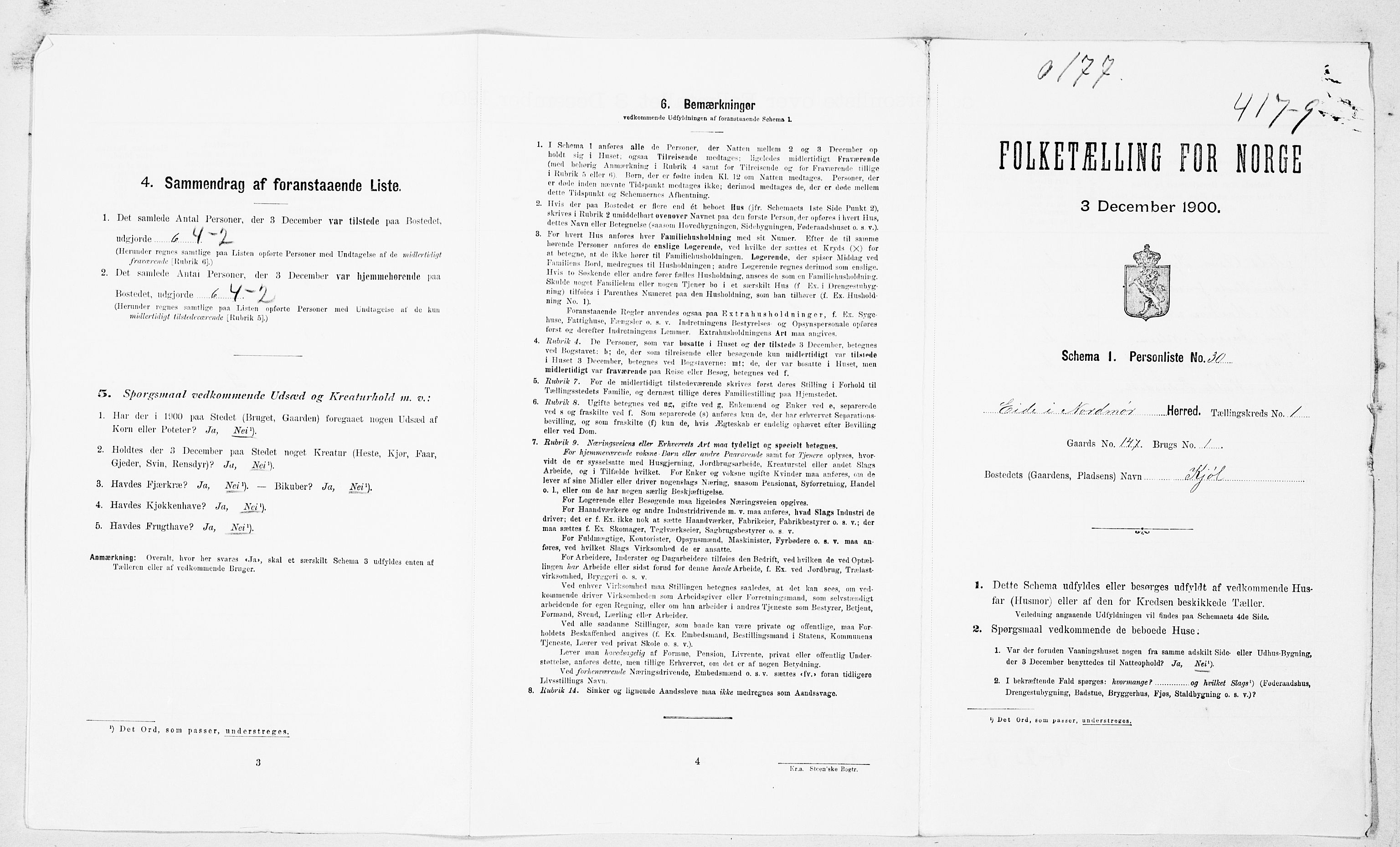 SAT, Folketelling 1900 for 1551 Eide herred, 1900, s. 72