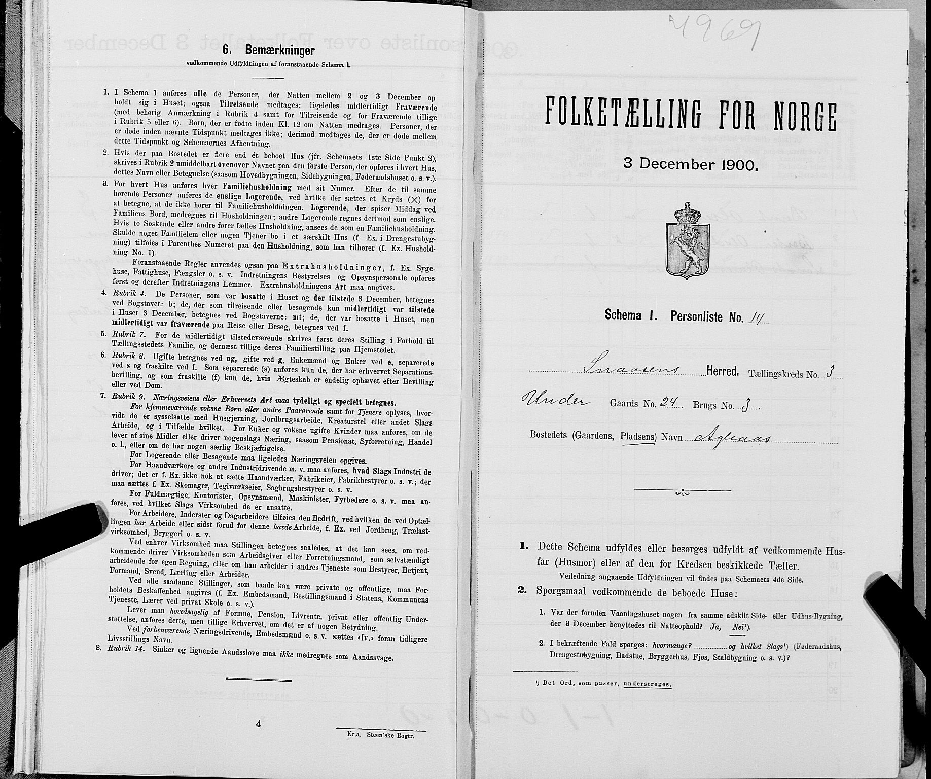 SAT, Folketelling 1900 for 1736 Snåsa herred, 1900, s. 606
