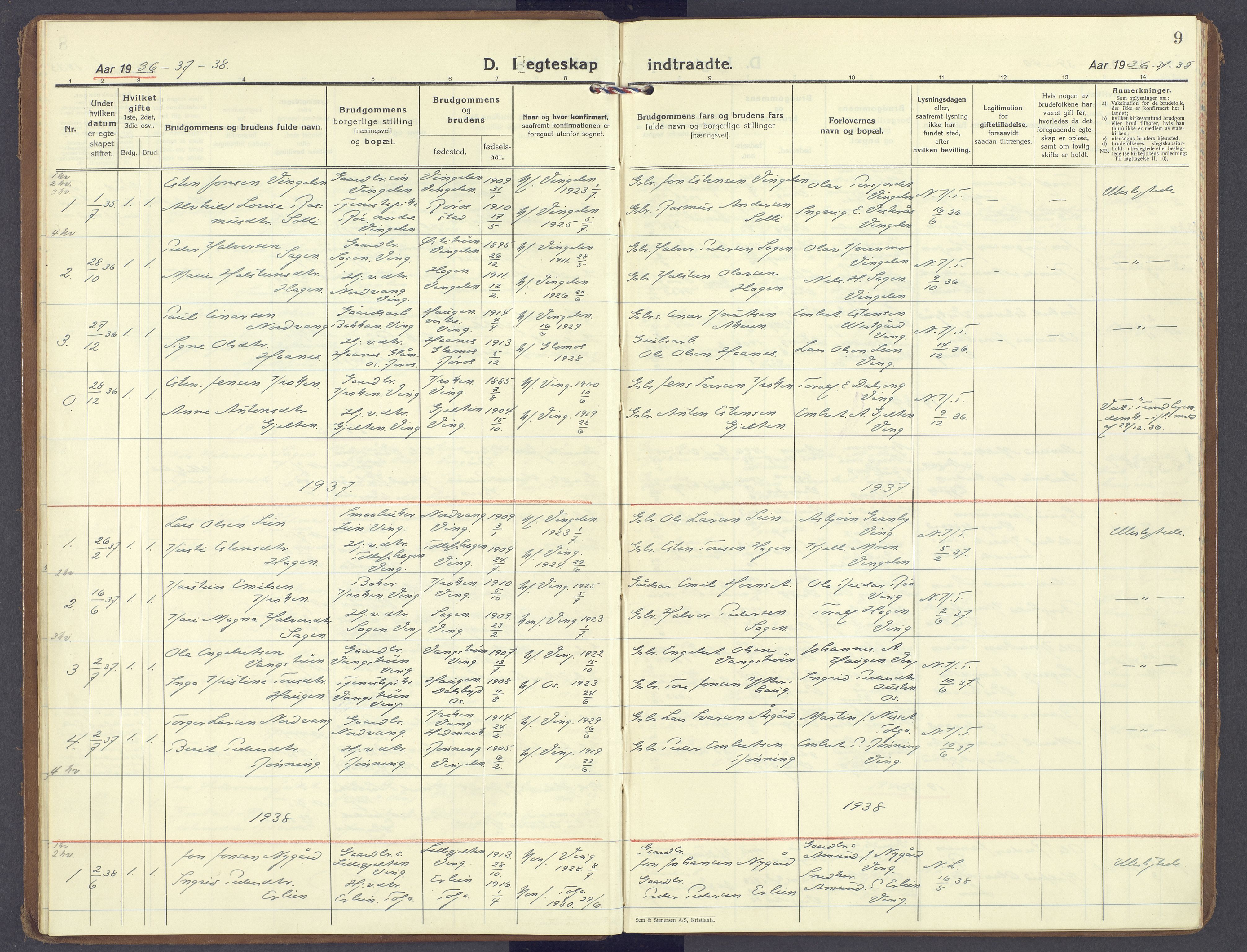 Tolga prestekontor, SAH/PREST-062/K/L0020: Ministerialbok nr. 20, 1925-2004, s. 9