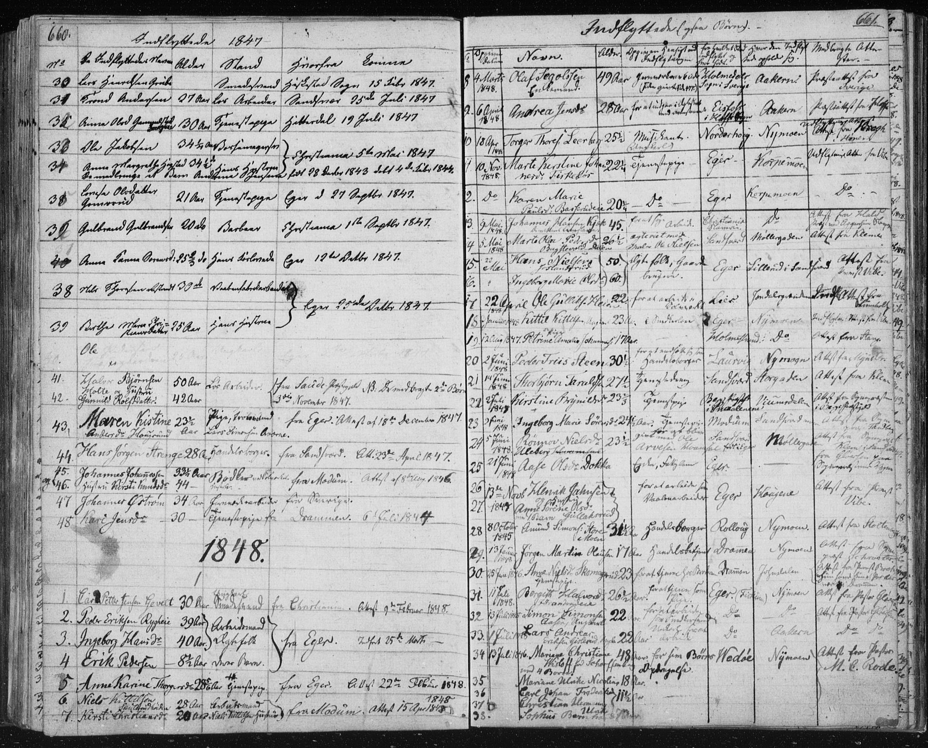 Kongsberg kirkebøker, AV/SAKO-A-22/F/Fa/L0009: Ministerialbok nr. I 9, 1839-1858, s. 660-661